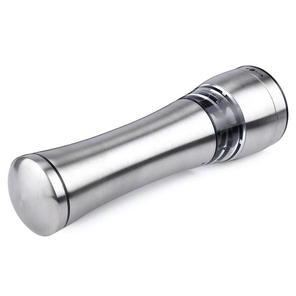 Adjustable Electric Salt/Pepper Grinder, Built-in Light, Stainless Steel - 75ml