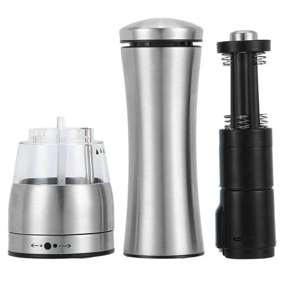 Adjustable Electric Salt/Pepper Grinder, Built-in Light, Stainless Steel - 75ml