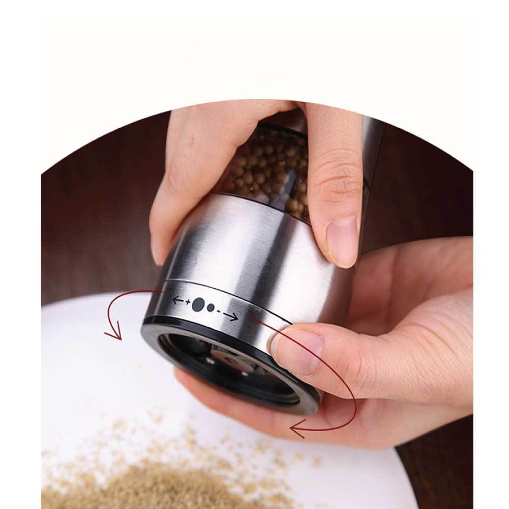 Adjustable Electric Salt/Pepper Grinder, Built-in Light, Stainless Steel - 75ml