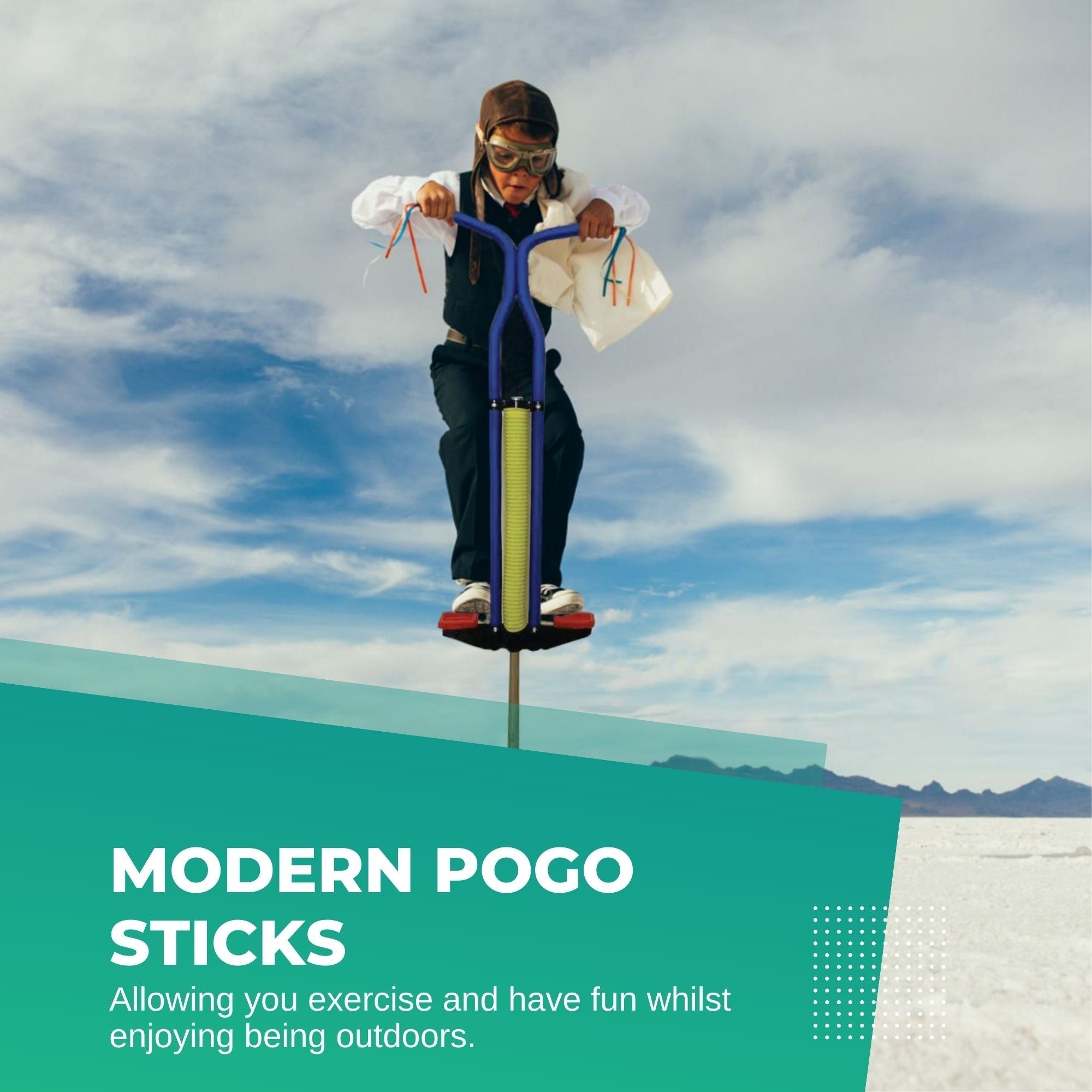 Blue Anti-Slip Pogo Stick for Kids & Teens, 60Kg Max