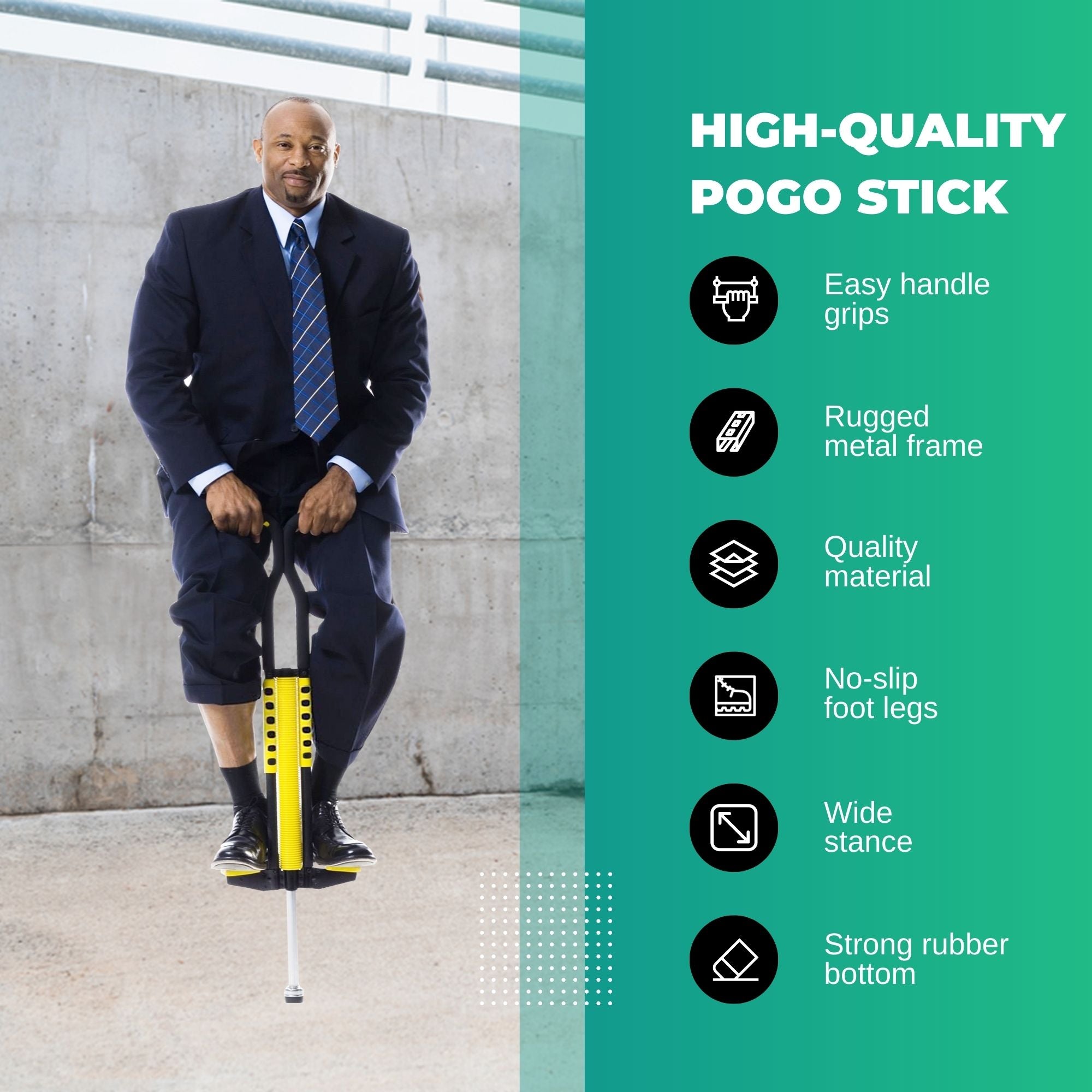 Durable Black and Yellow Pogo Stick - Adults & Kids Jumper