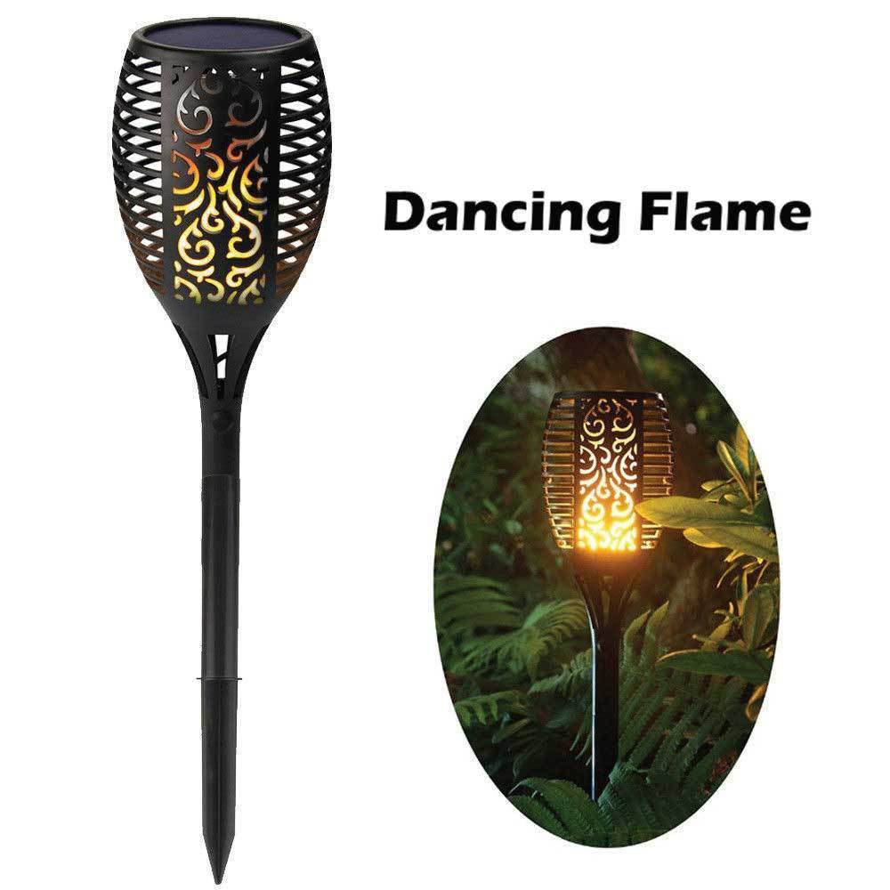 Waterproof 72 LED Solar Flame Garden Torch Auto Light