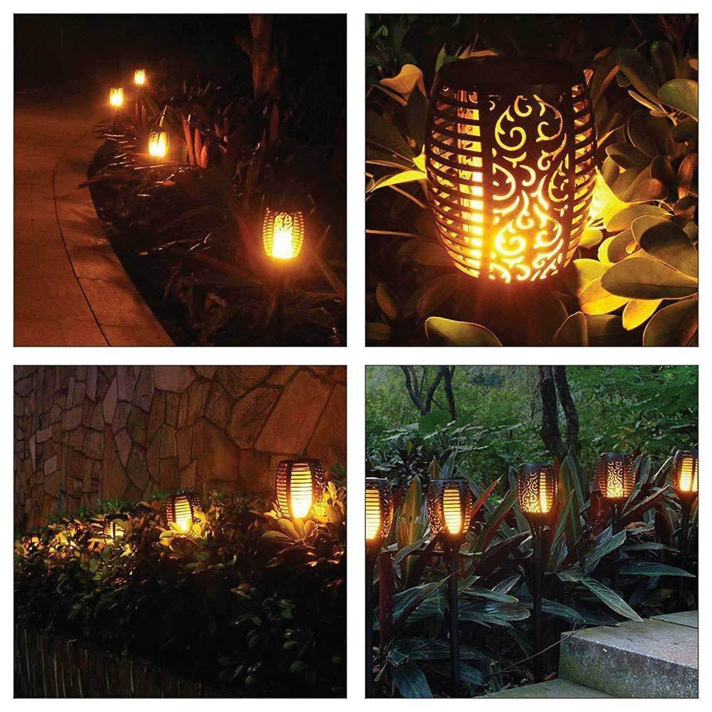 Waterproof Solar Torch Lights with 96 LEDs, 3-Pack