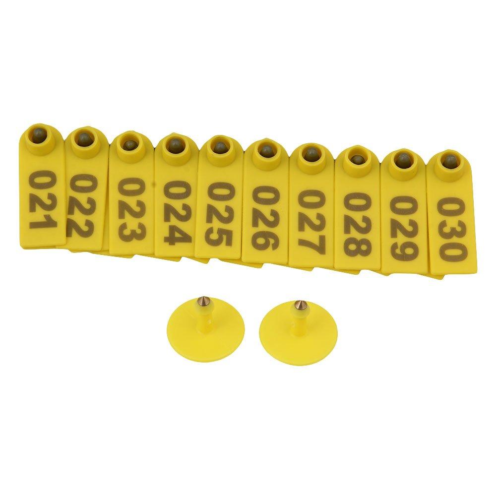 Cage Number Sticker 1-100 Cattle Number Ear Tag 5x2cm Set - Yellow Small Pig Sheep Livesto