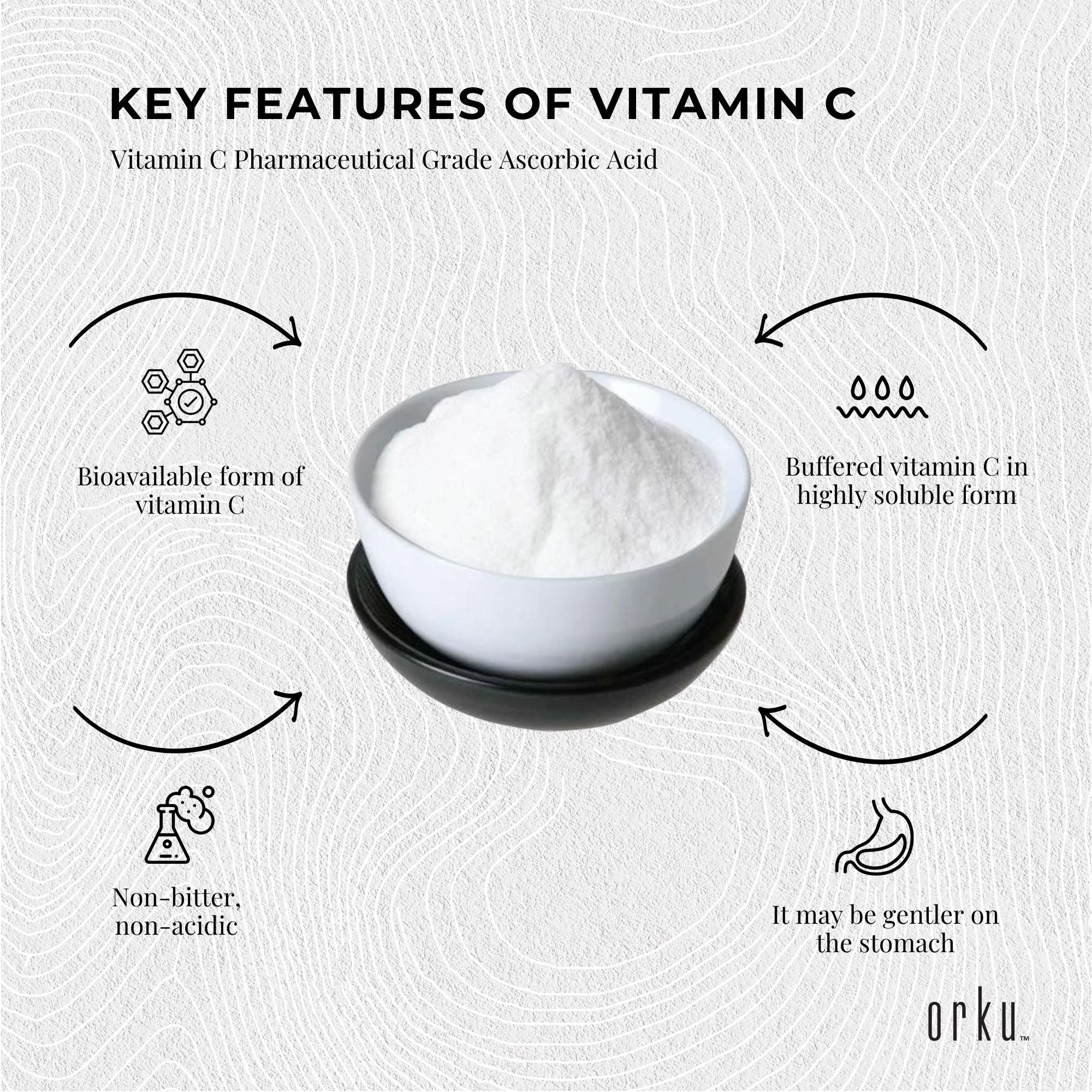 1Kg Sodium Ascorbate Powder - Vitamin C Buffered Pharmaceutical Ascorbic Acid