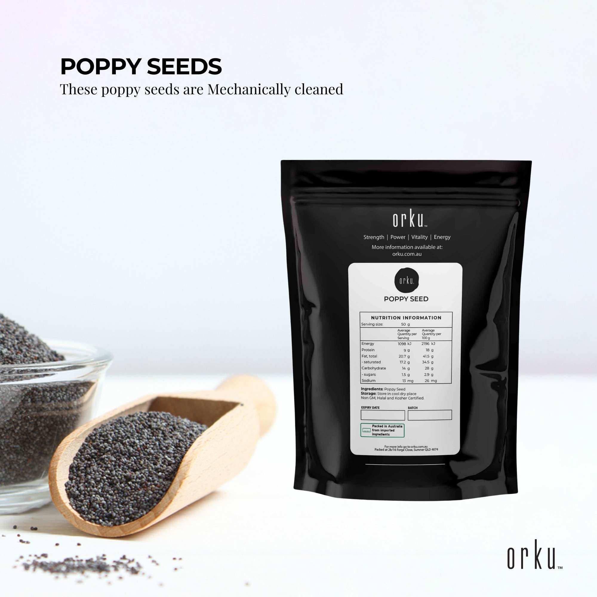 Unwashed High-Fiber Blue Poppy Seeds 2Kg for Baking