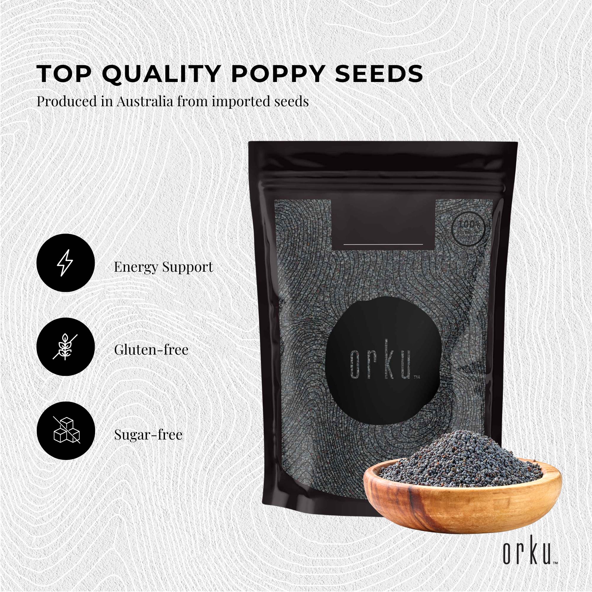 Unwashed High-Fiber Blue Poppy Seeds 2Kg for Baking