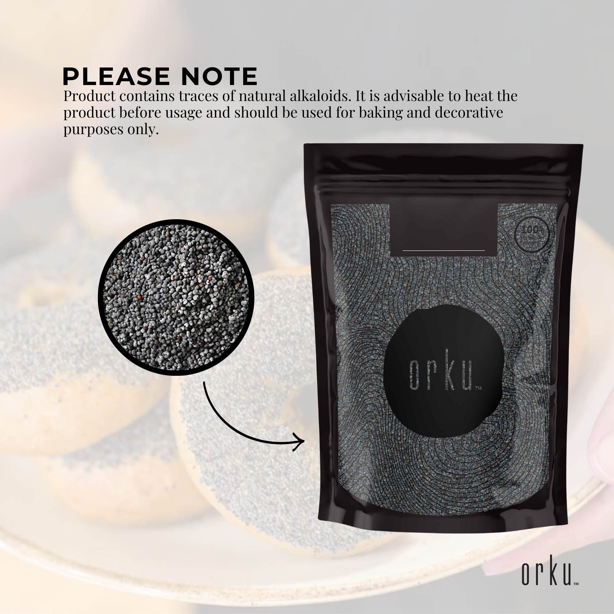 Unwashed High-Fiber Blue Poppy Seeds 2Kg for Baking