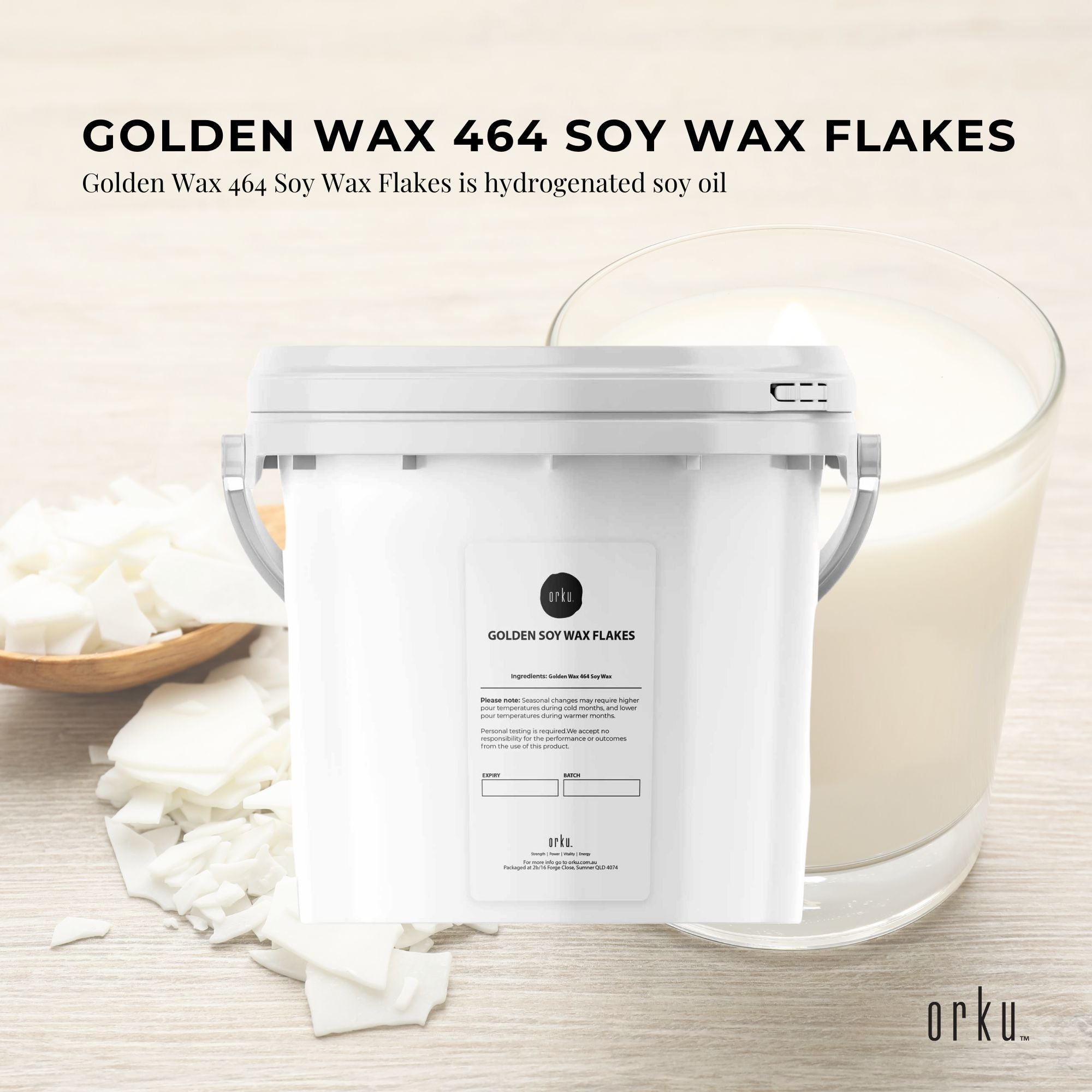 2Kg Golden 464 Soy Wax Flakes for Container Candles