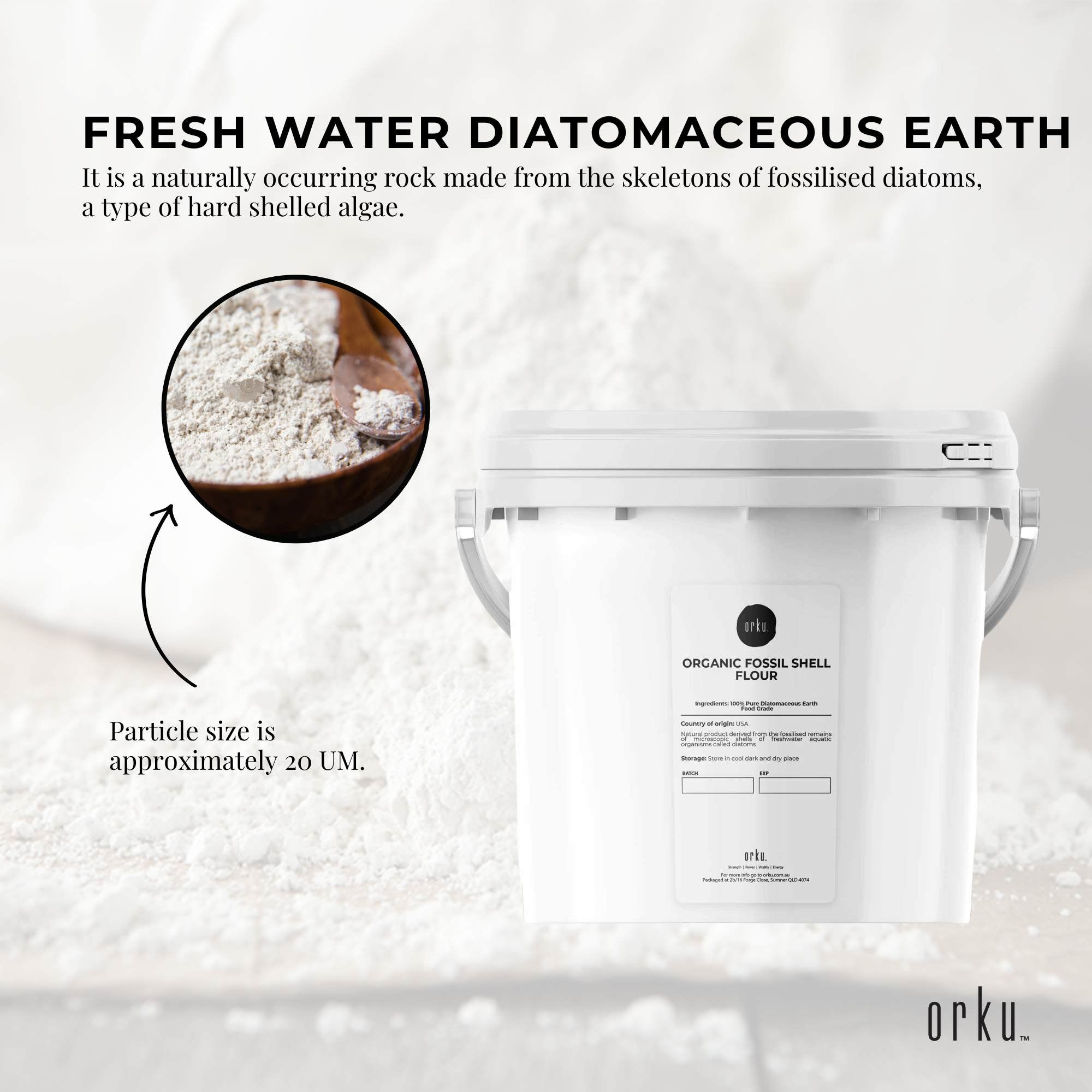 Organic Fine Food Grade Diatomaceous Earth, 1.4Kg Tub