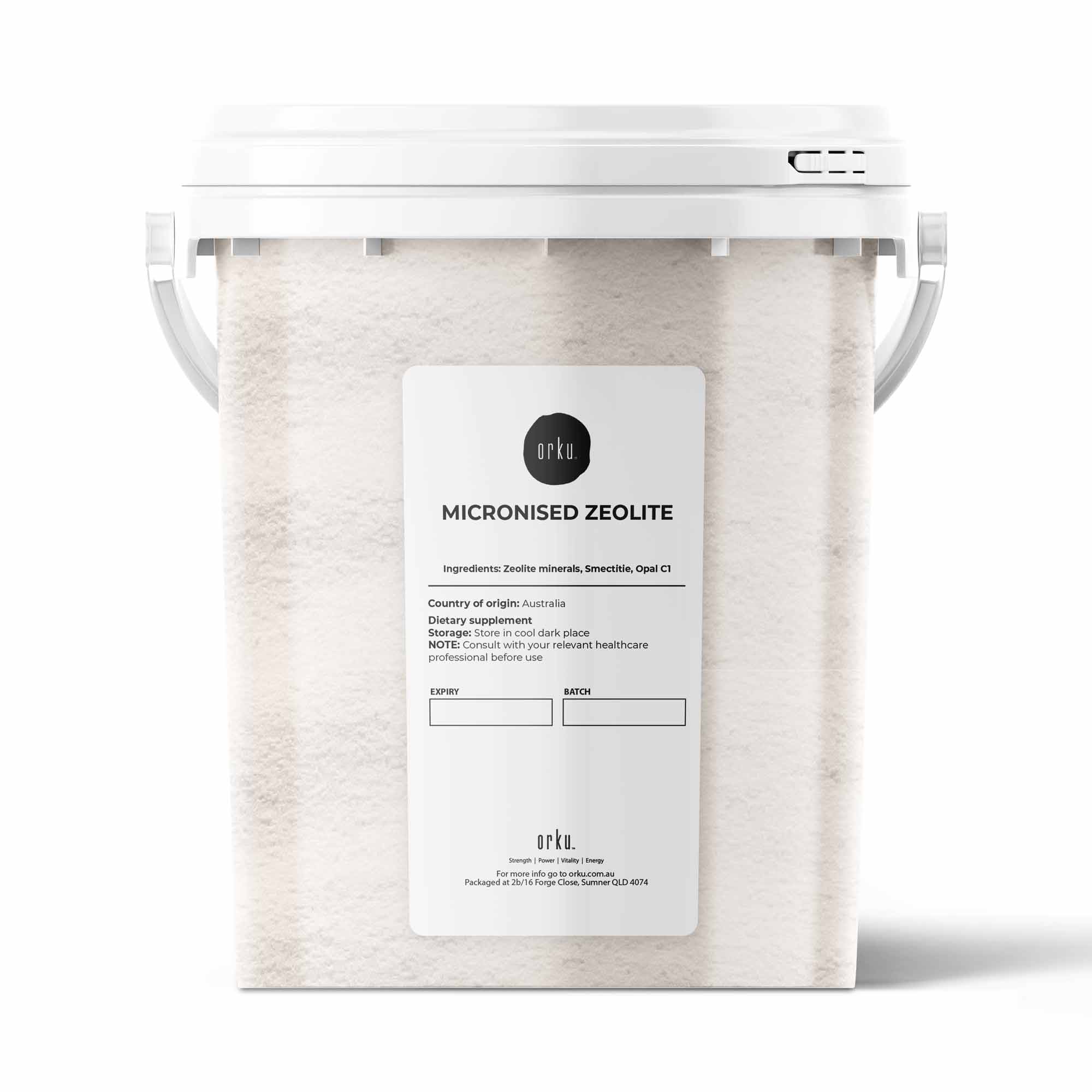 800g Micronised Zeolite Powder, -10 Microns, Mineral Tub