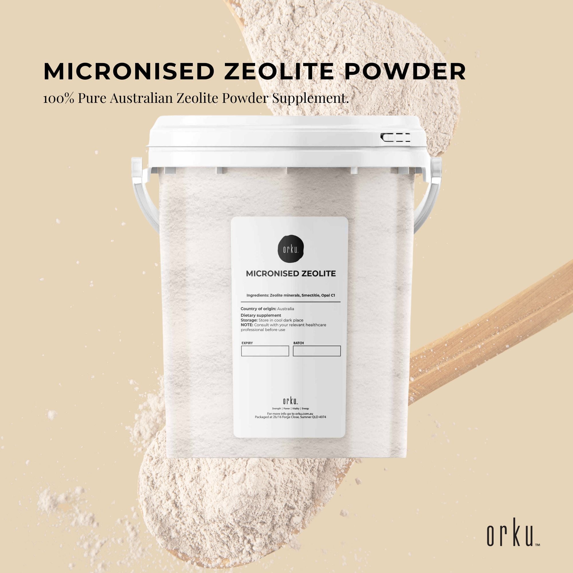 800g Micronised Zeolite Powder, -10 Microns, Mineral Tub