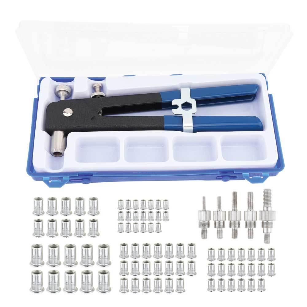 106 Pcs Heavy Duty Threaded Rivet Tool Kit, M3-M8, Steel