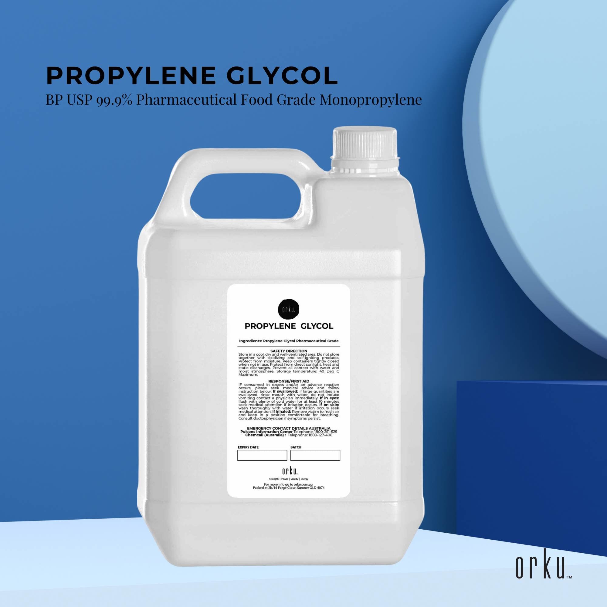 5L Propylene Glycol BP USP 99.9% Pure Pharmaceutical Food Grade Monopropylene