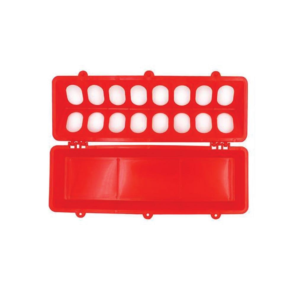 30cm Red Plastic Poultry Feeder with 14 Holes for Chickens