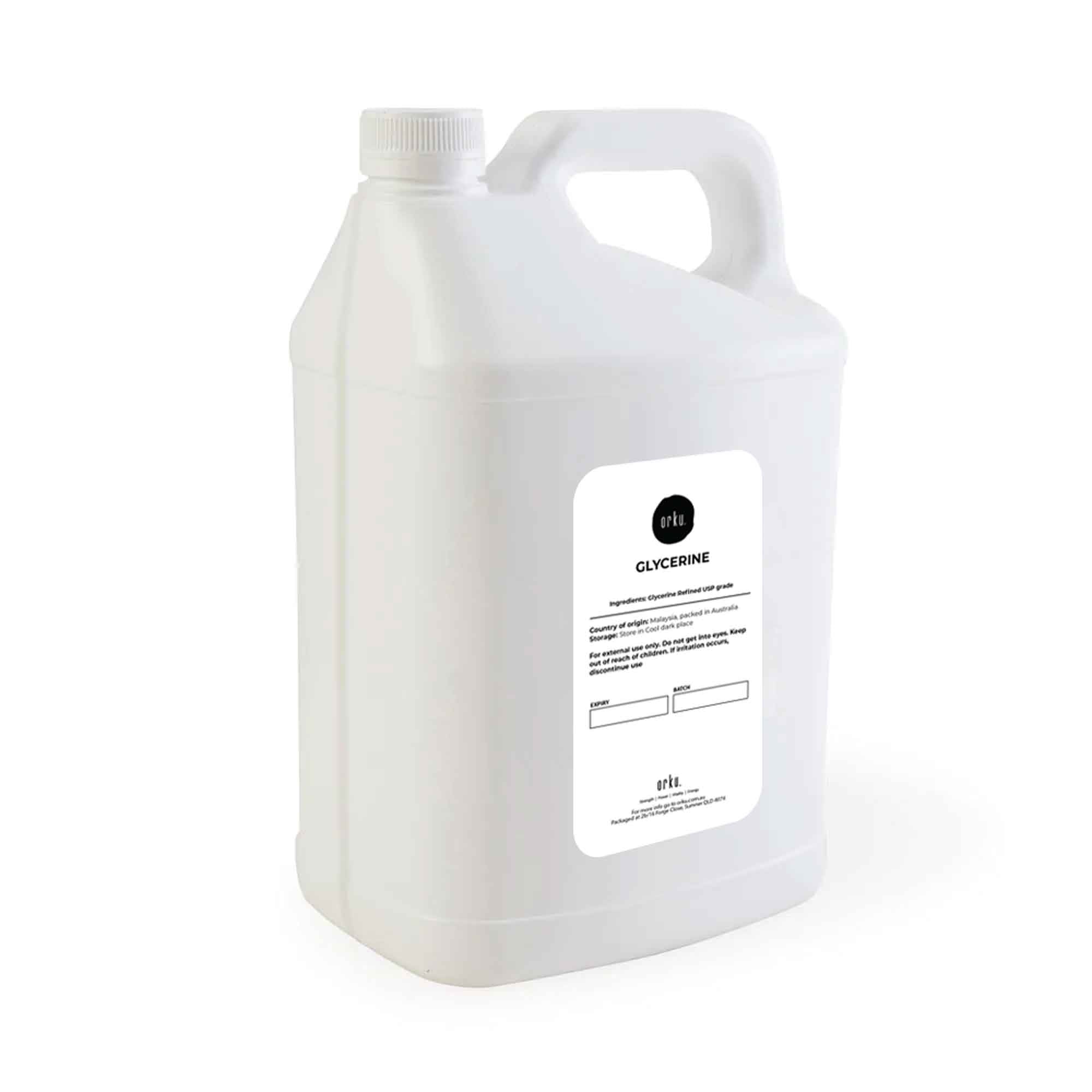 Orku 5L Glycerine 99.9% Pure USP Food + Cosmetic Grade – Vegetable Glycerol