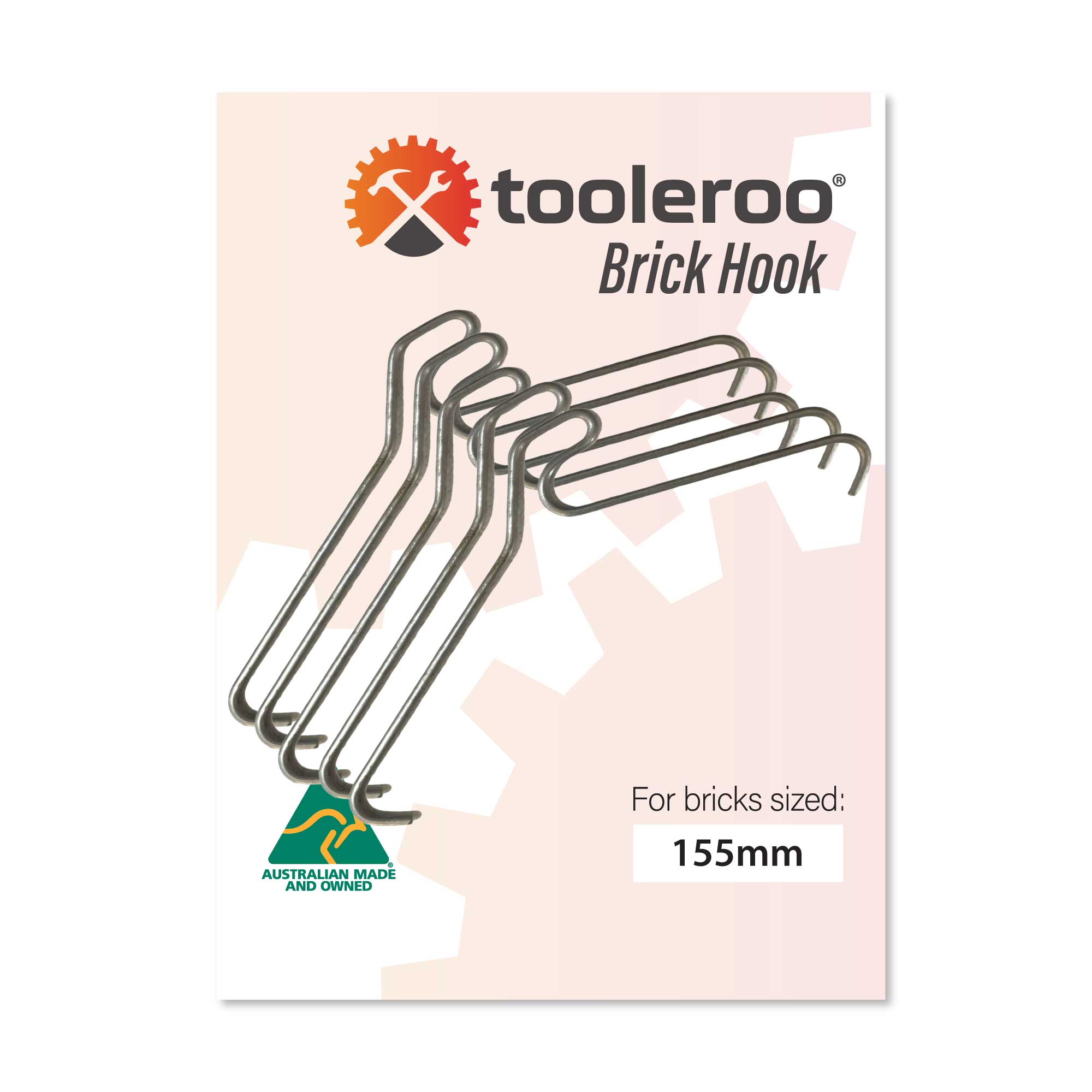 5 Pack 155-165mm 6-6.5" Brick Hooks - Wall Clips Hangers For Pictures Plants