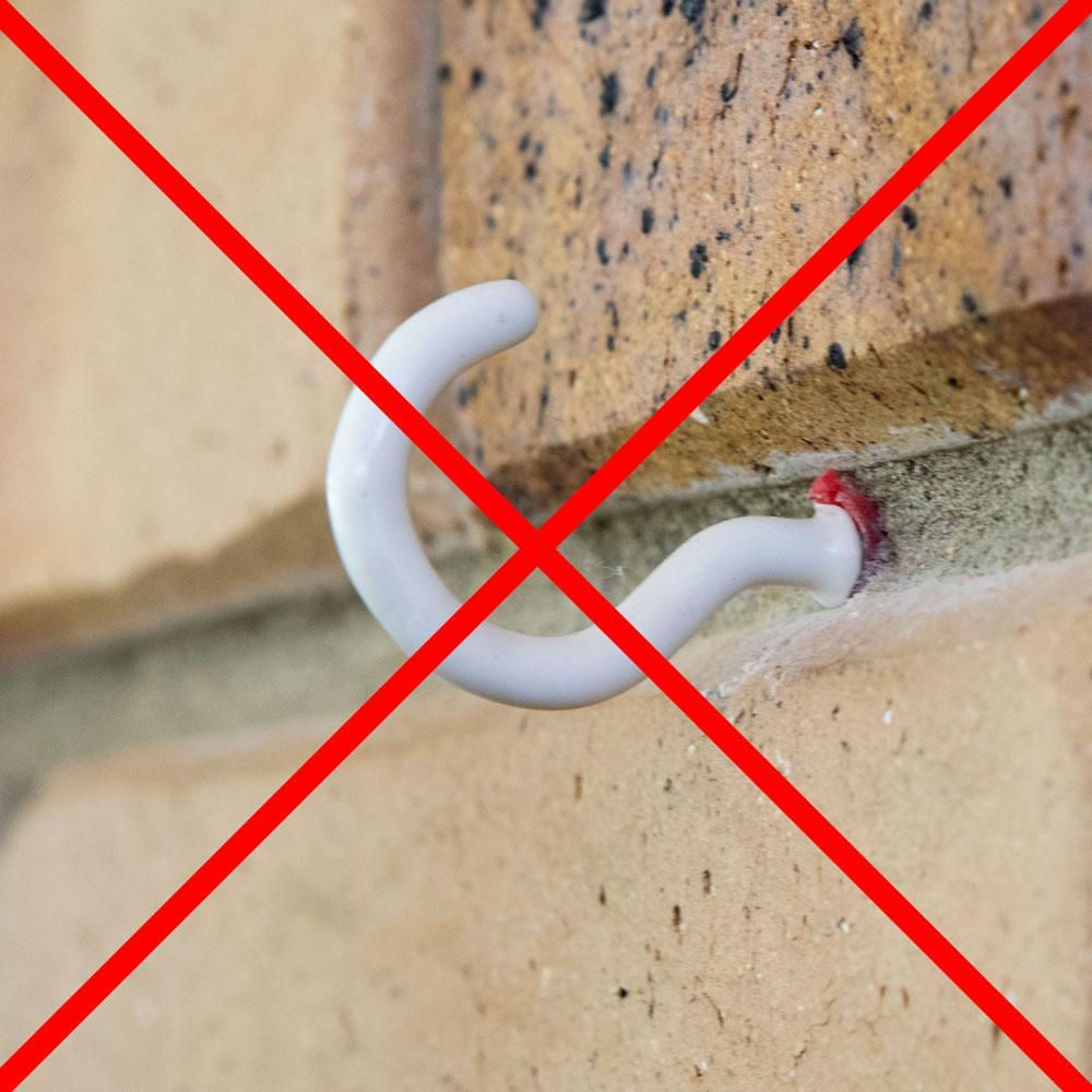 10 Pack 155-165mm 6-6.5" Brick Hooks - Wall Clips Hangers For Pictures Plants