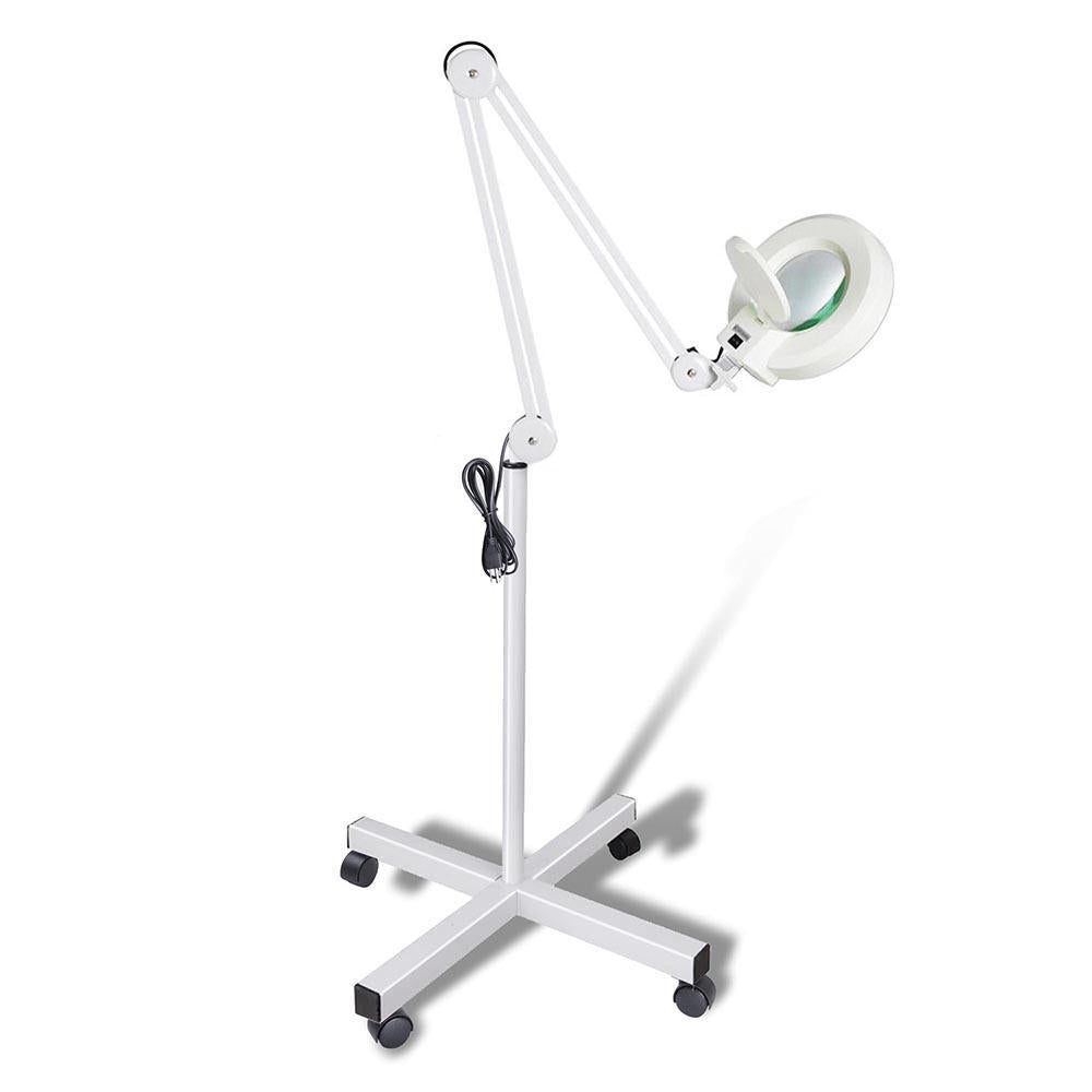 5x Magnifying Lamp with Swivel Base, Rotating Head, Hinged Cover