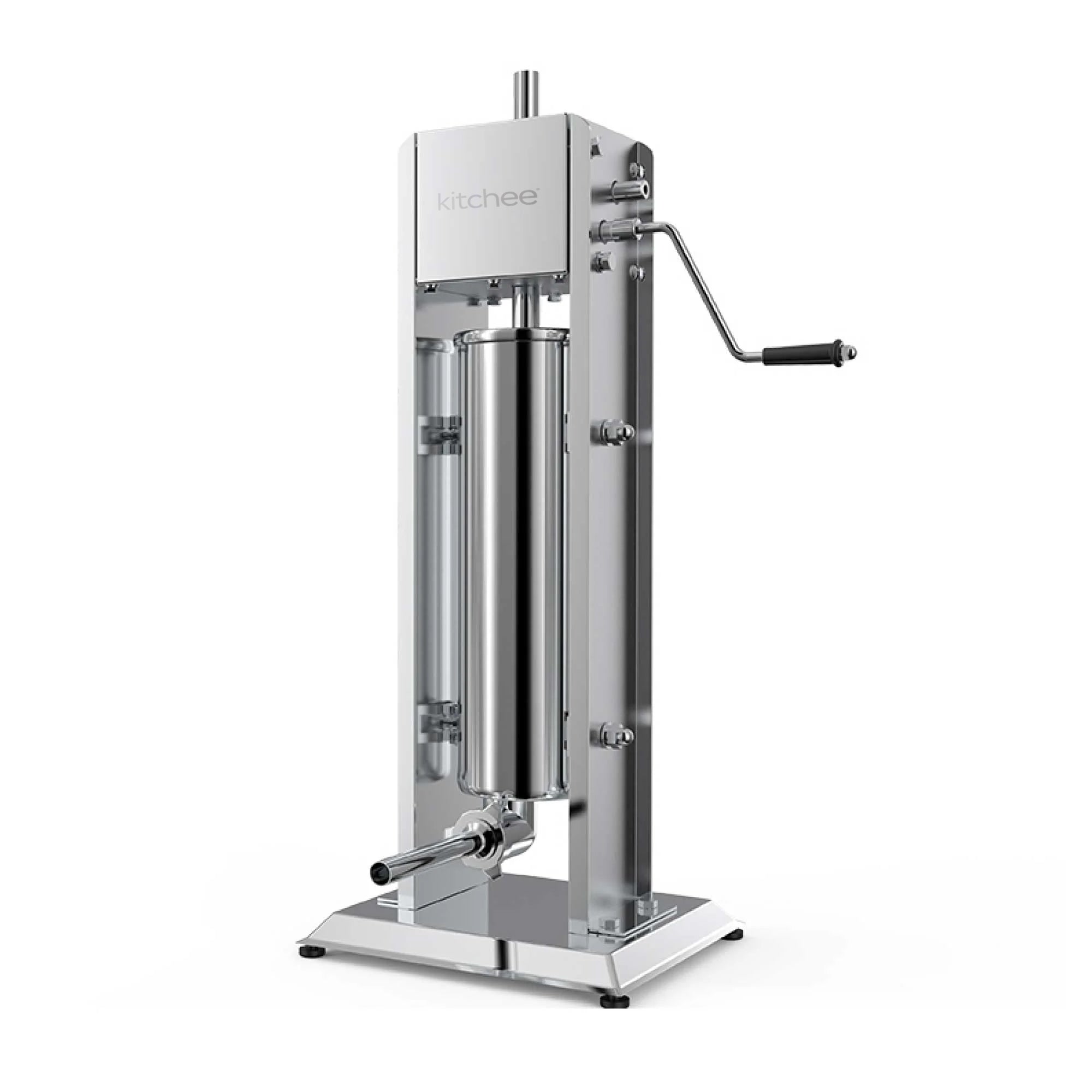 7L Stainless Sausage Stuffer, Vertical Meat Press with 4 Nozzles