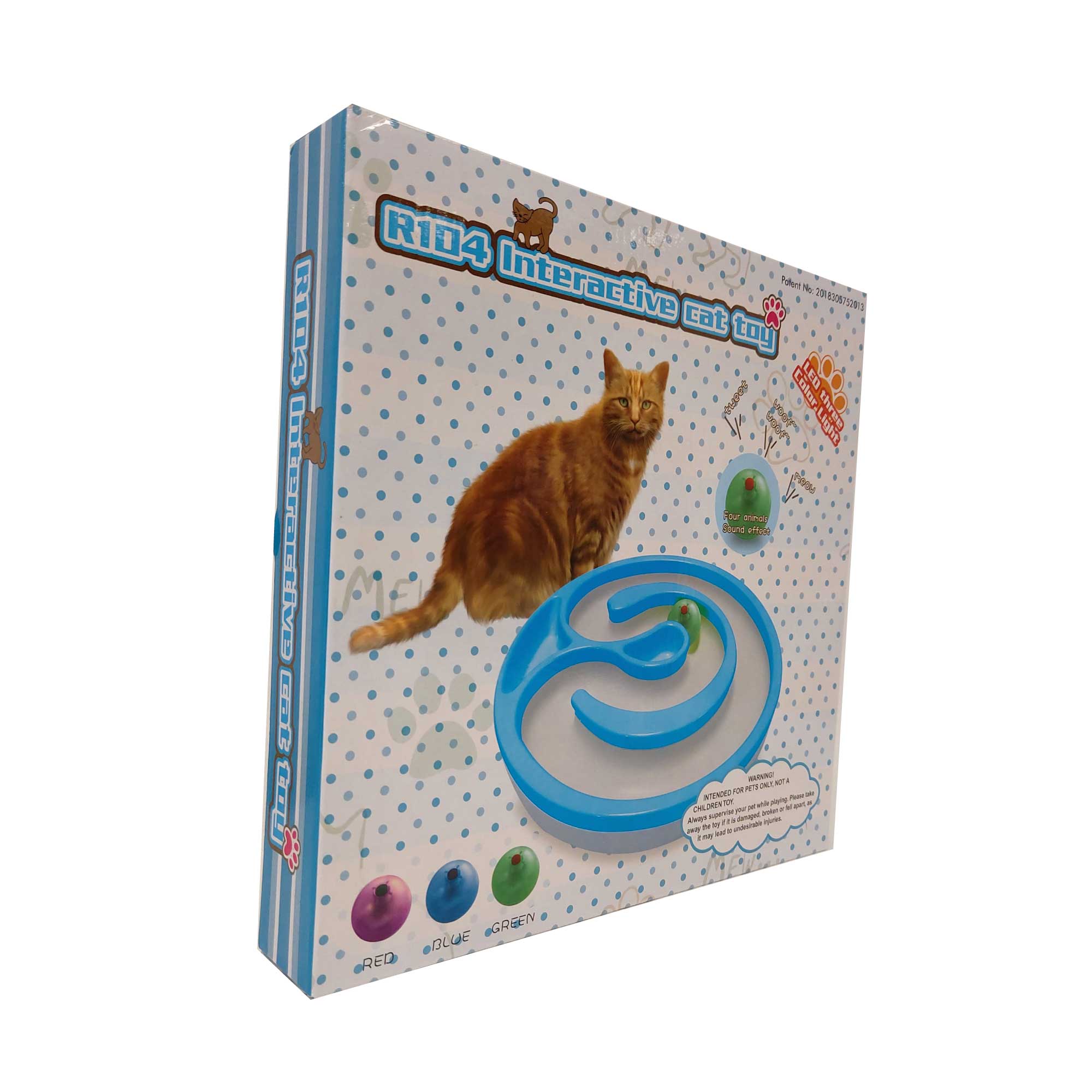 LED Sound Cat Track Toy, Interactive Circle with Rolling Ball