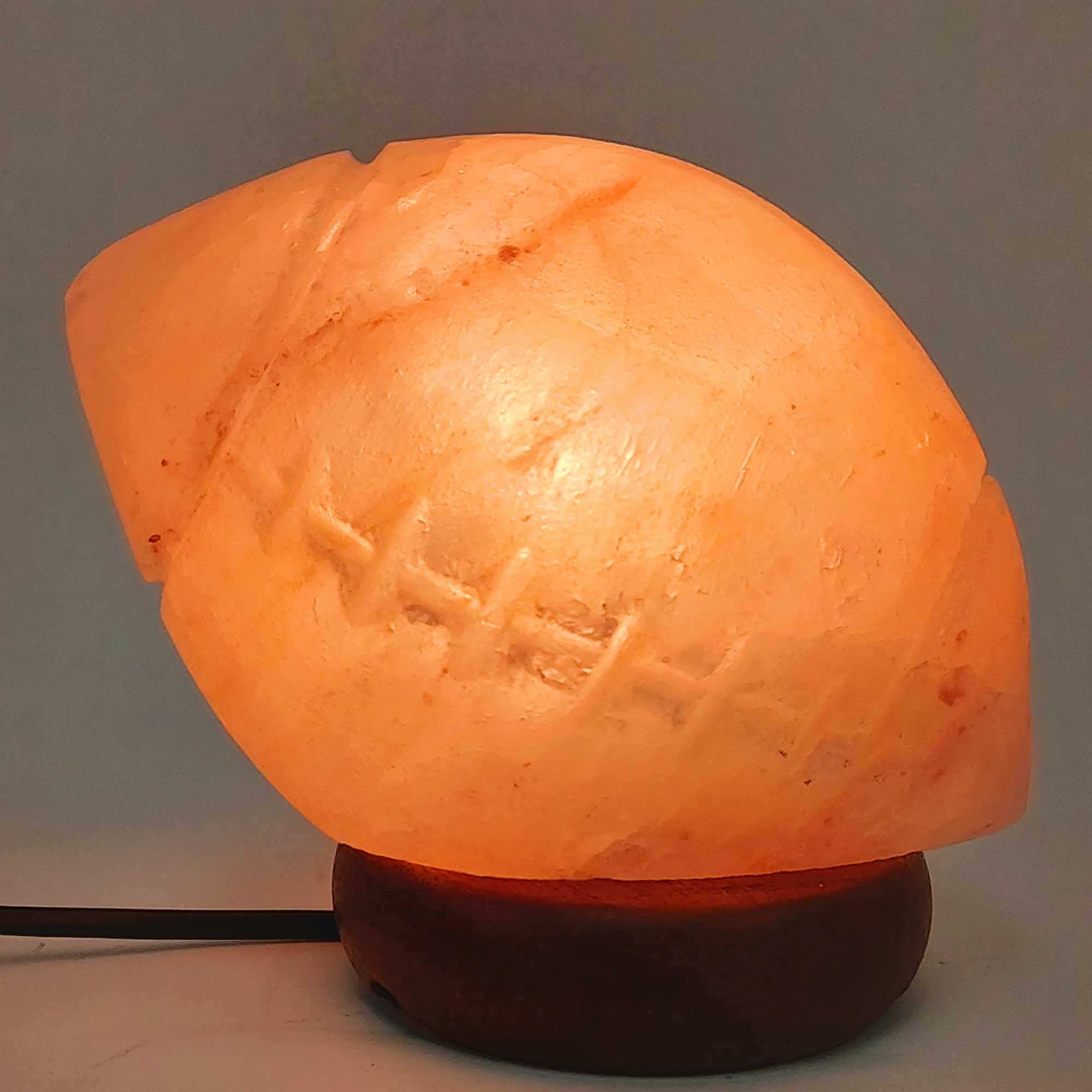 Handcrafted Rugby Shape Himalayan Pink Salt Lamp 12V 12W