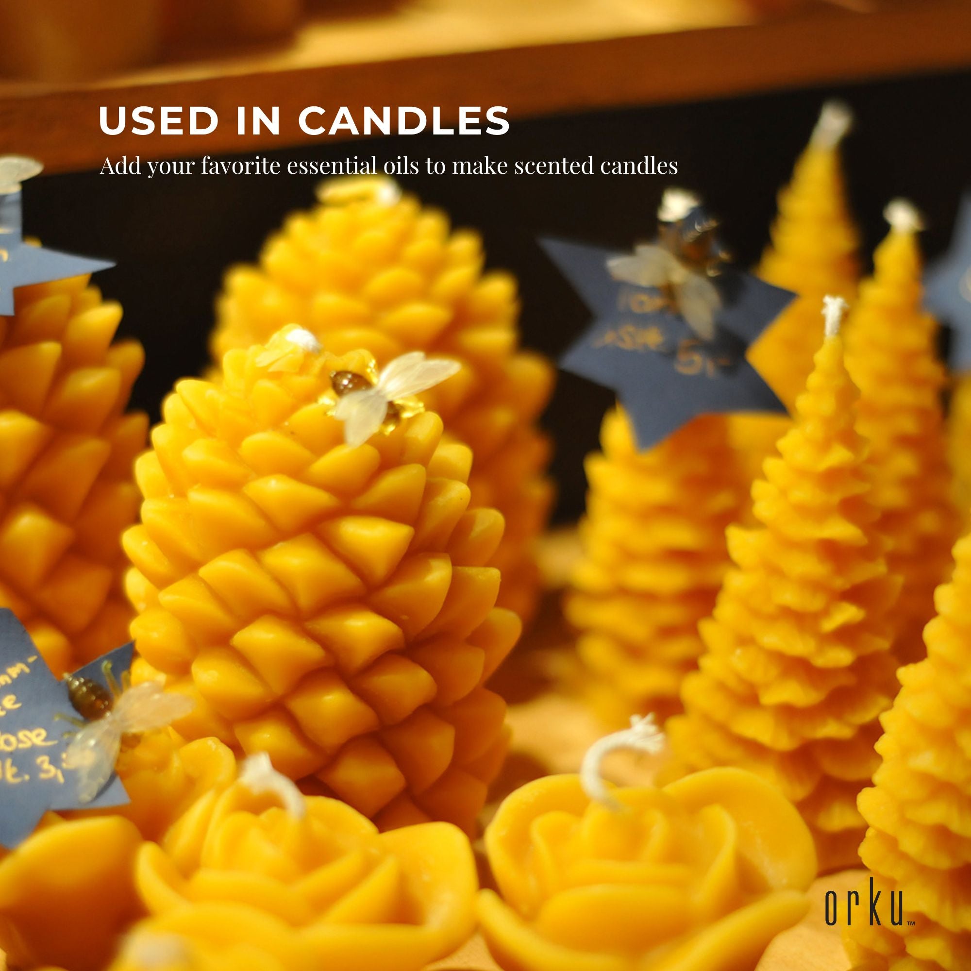 2kg Orku Organic Beeswax Pellets Yellow - Cosmetic Grade Quality Pure Bees Wax