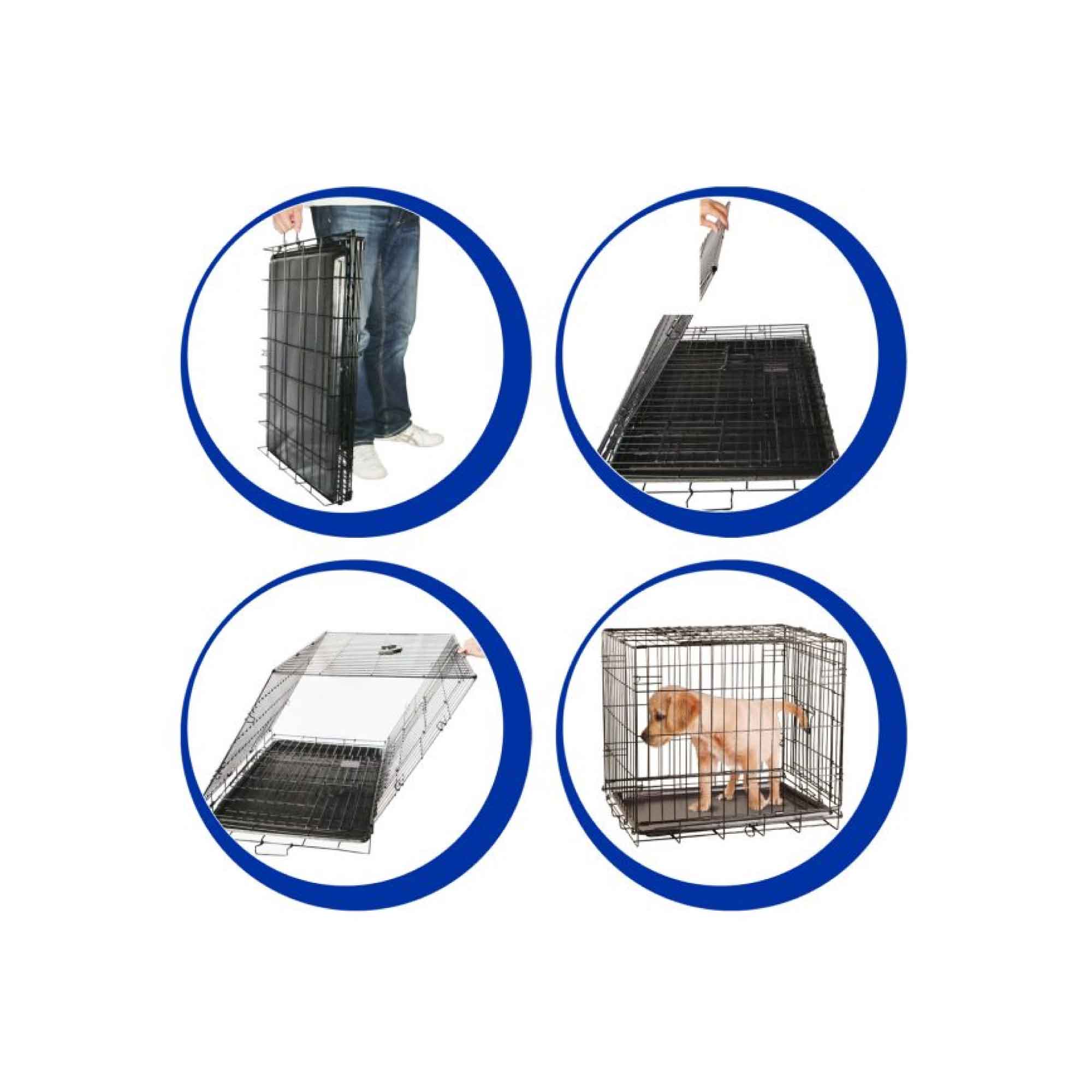 Large Double Door Dog Crate - Portable & Collapsible