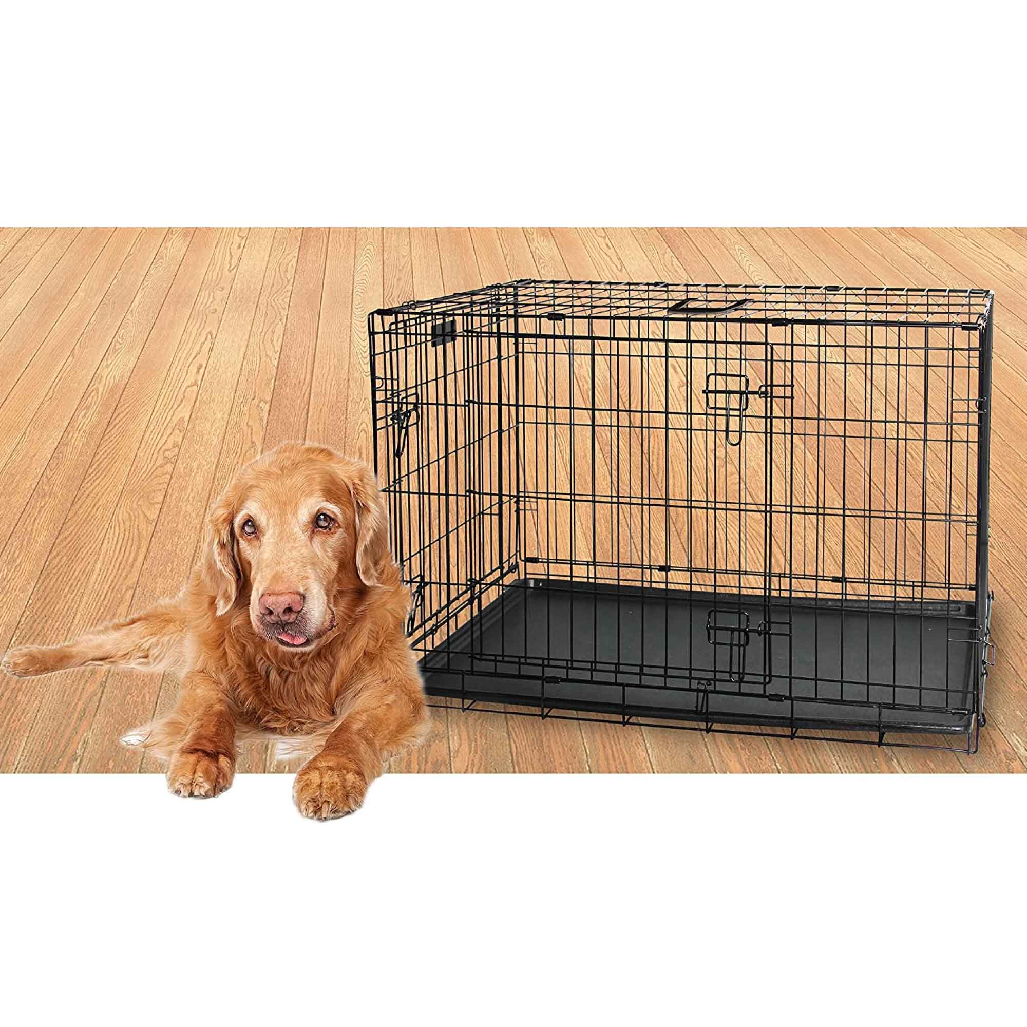 Large Double Door Dog Crate - Portable & Collapsible