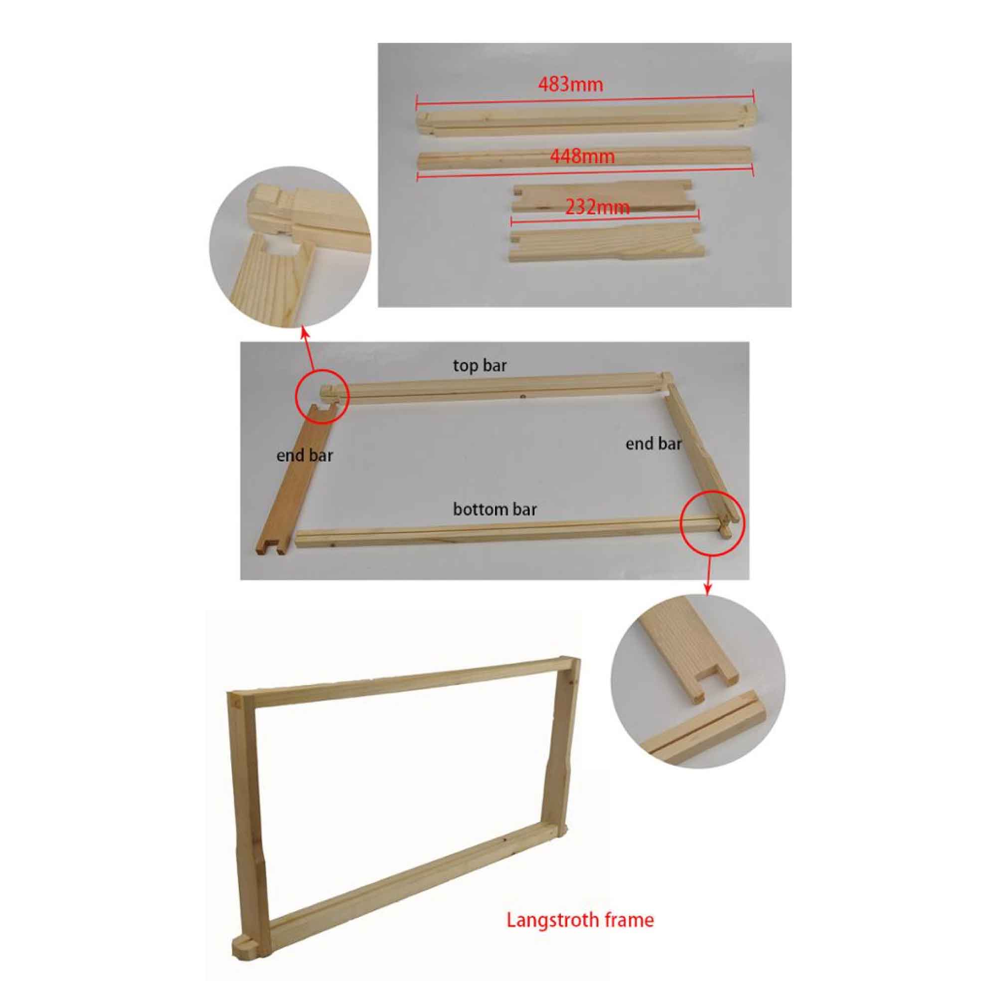 10x Full Depth Wood Frames, Plastic Foundations for Beekeeping