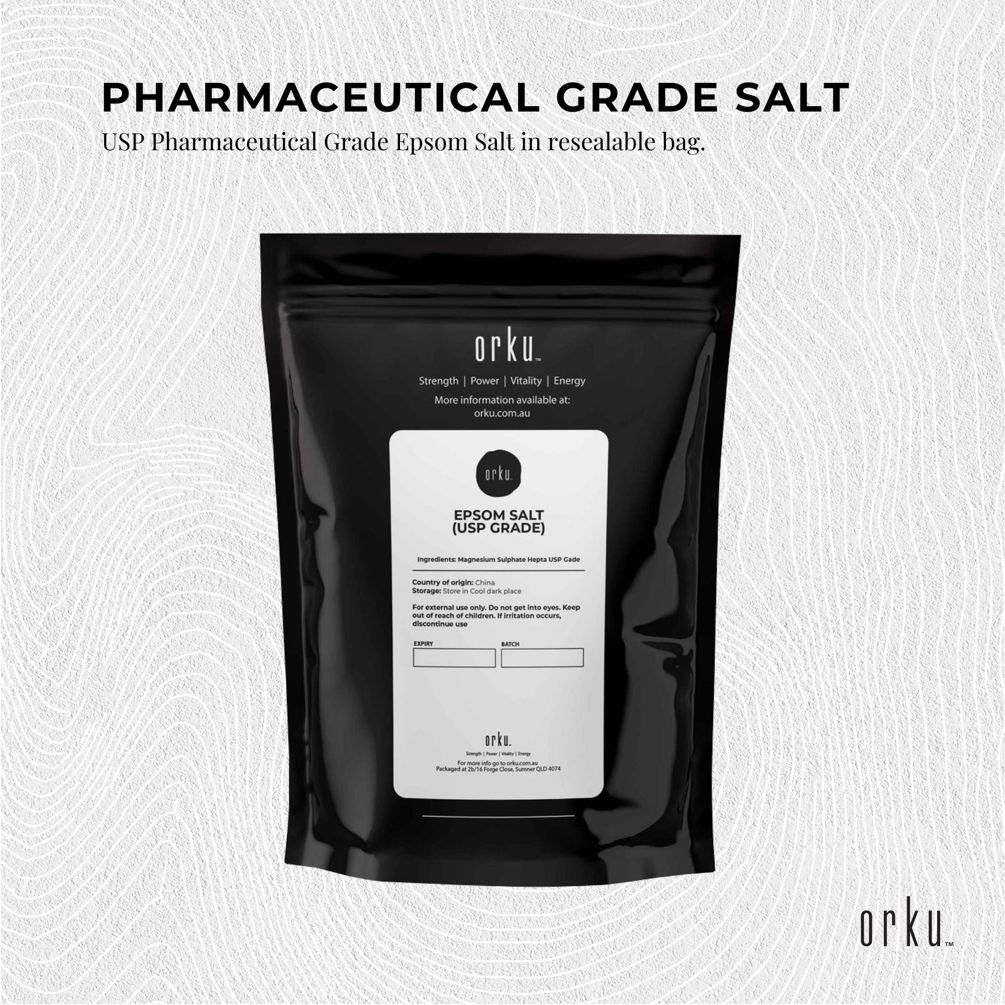 Orku 400g Epsom Salt - USP Grade Magnesium Sulfate Body Bath Salts
