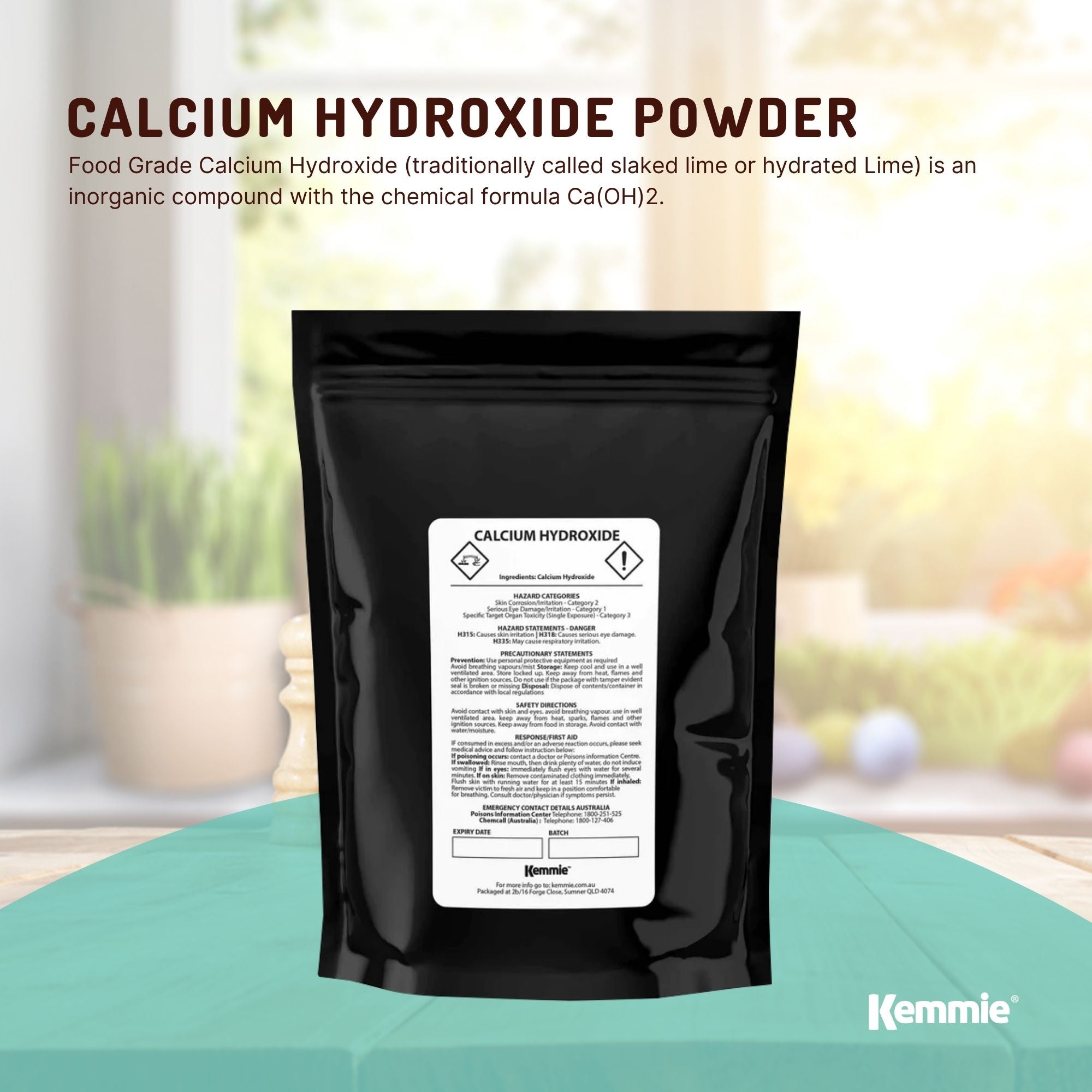 400g Food Grade Calcium Hydroxide Powder - 95%, FCC Certified