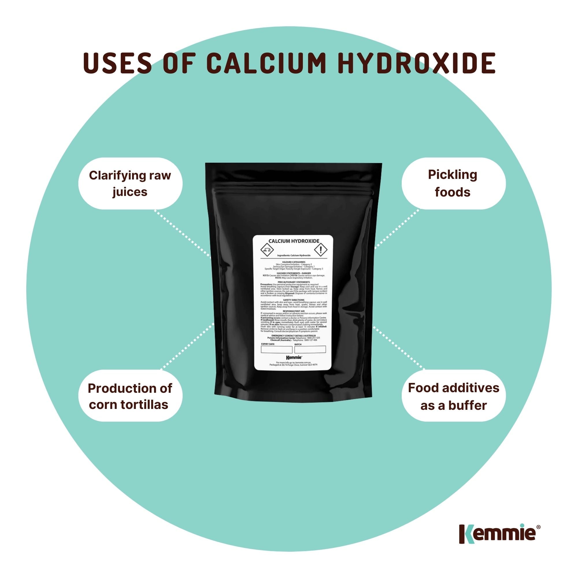 400g Food Grade Calcium Hydroxide Powder - 95%, FCC Certified