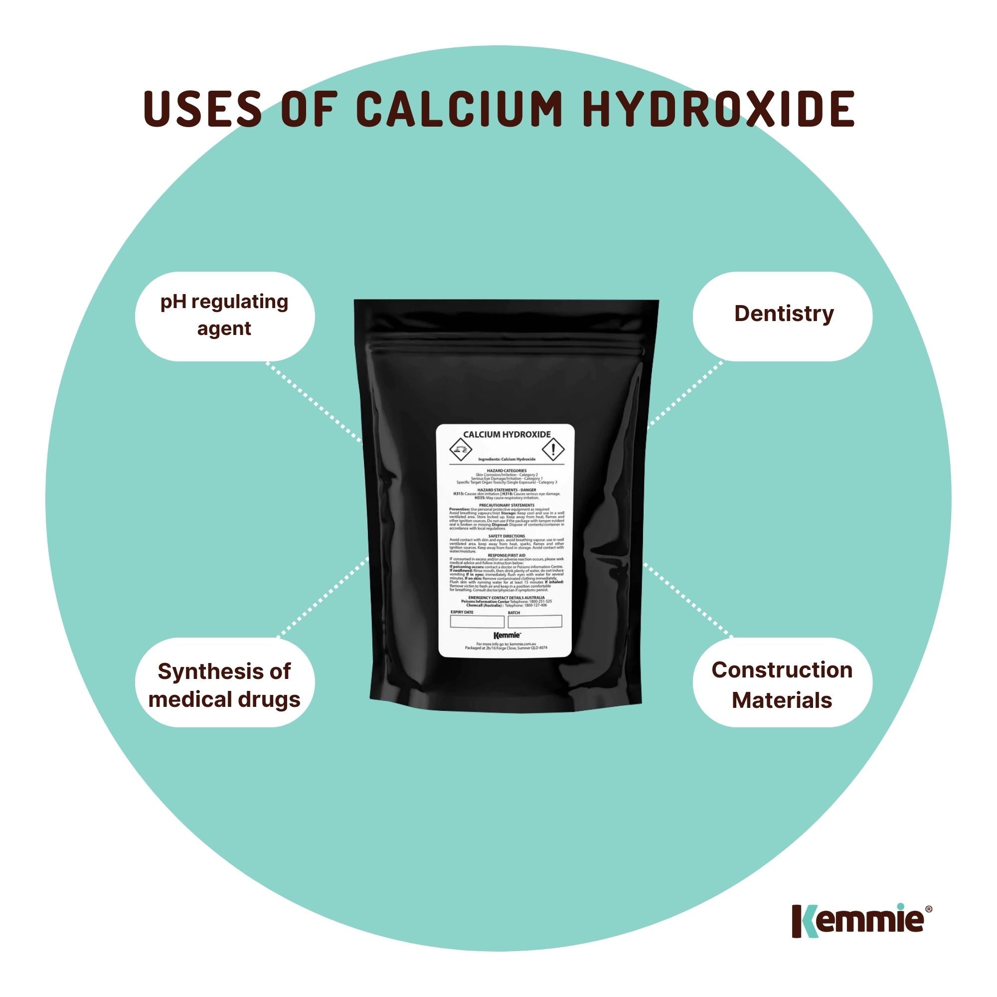 400g Food Grade Calcium Hydroxide Powder - 95%, FCC Certified