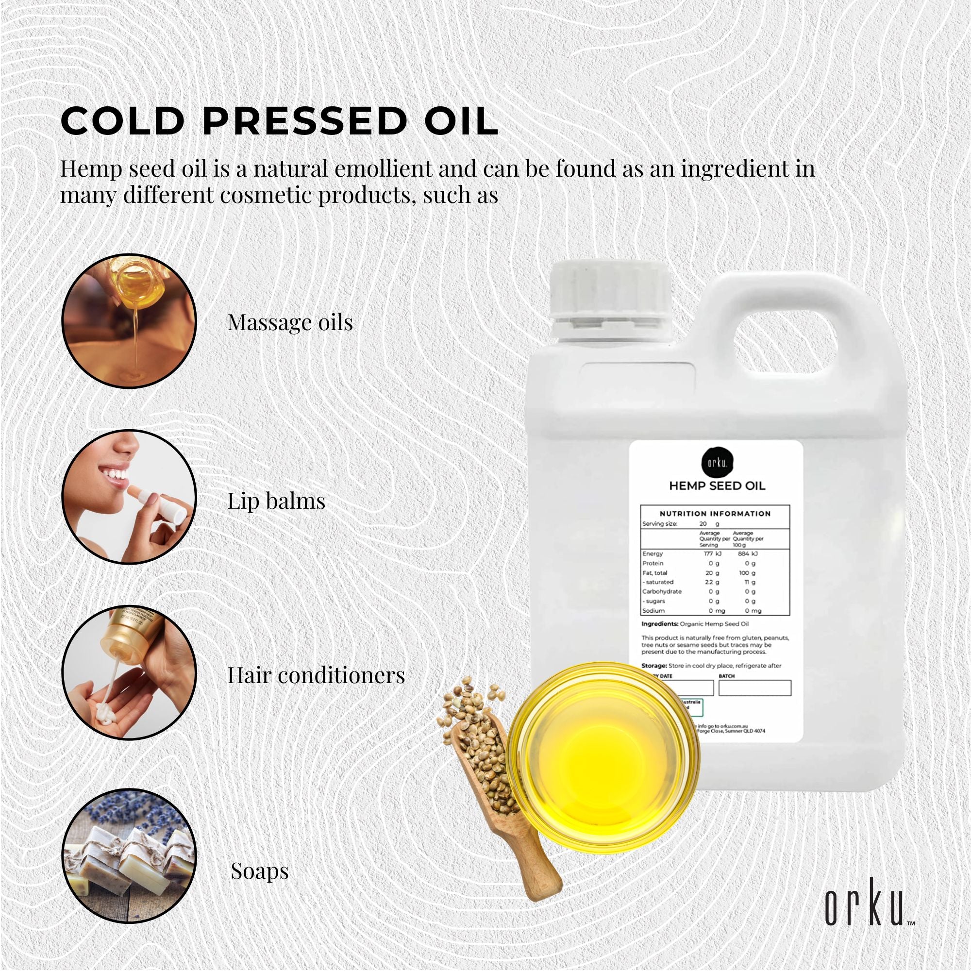 Organic Cold-Pressed Hemp Seed Oil 5L - Australian Made