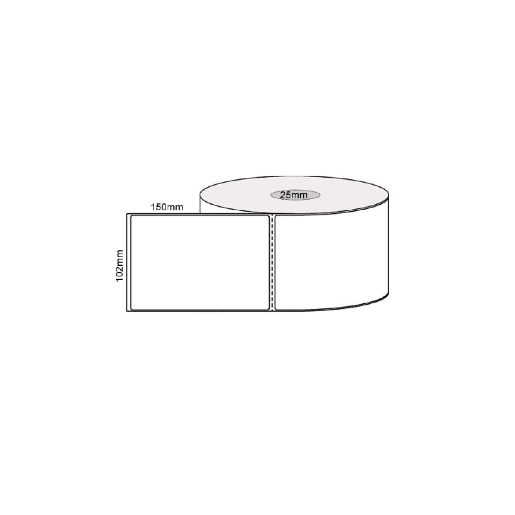 White Direct Thermal Shipping Labels, 102x150mm, 400/Roll