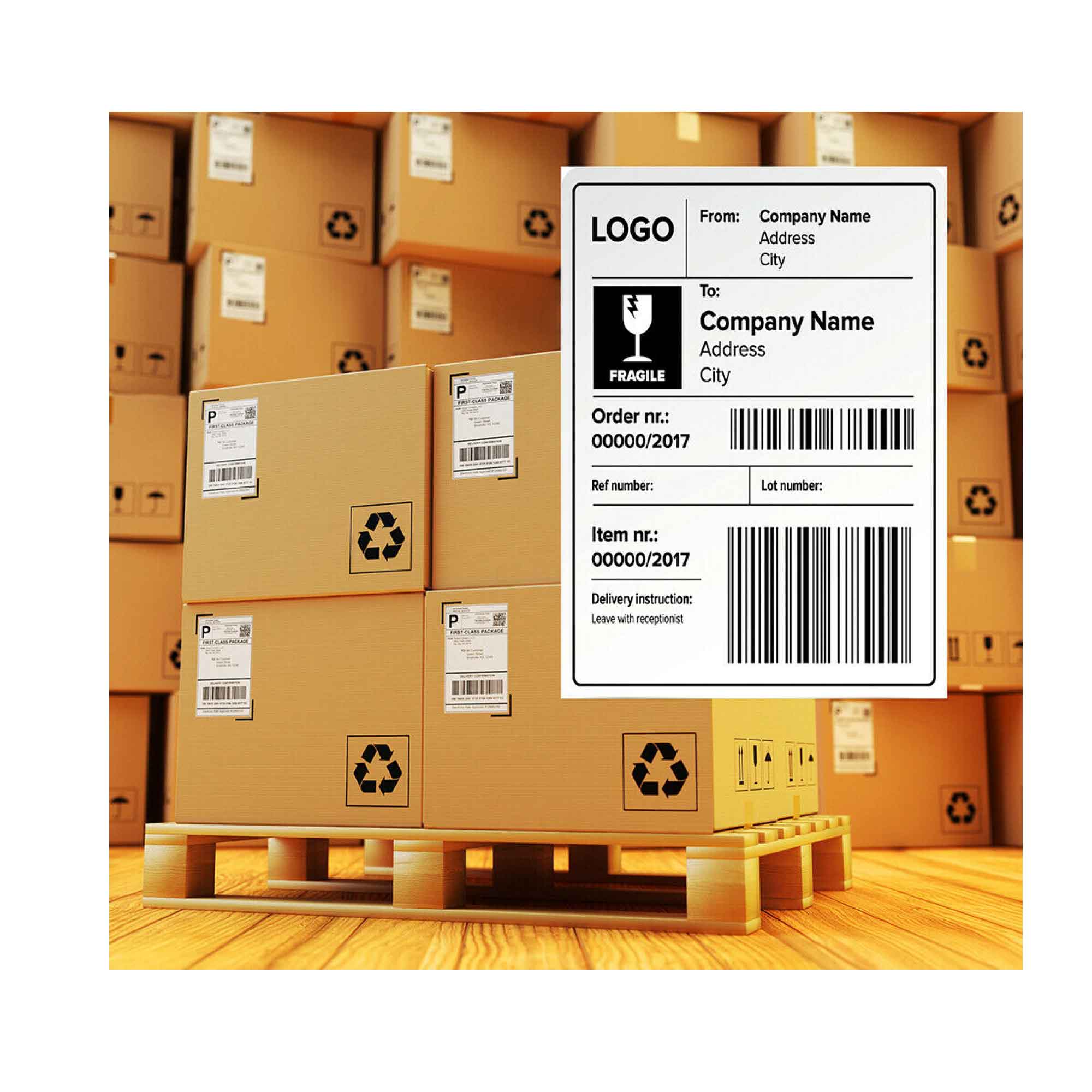 White Direct Thermal Shipping Labels, 102x150mm, 400/Roll