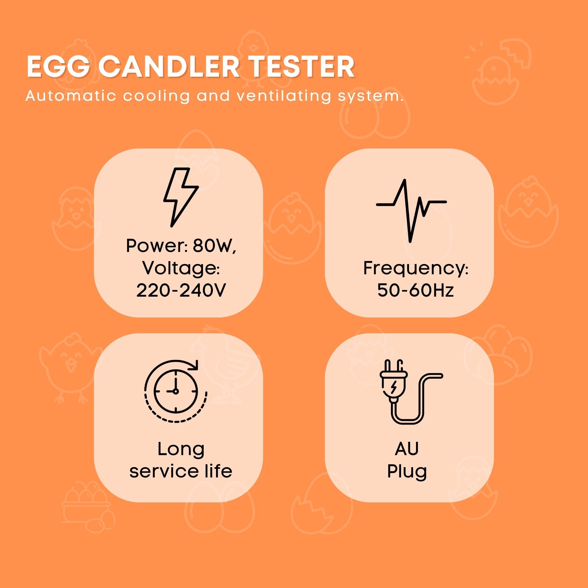 Automatic 24 Egg Incubator, LED Display, Accessories, RCM Compliant