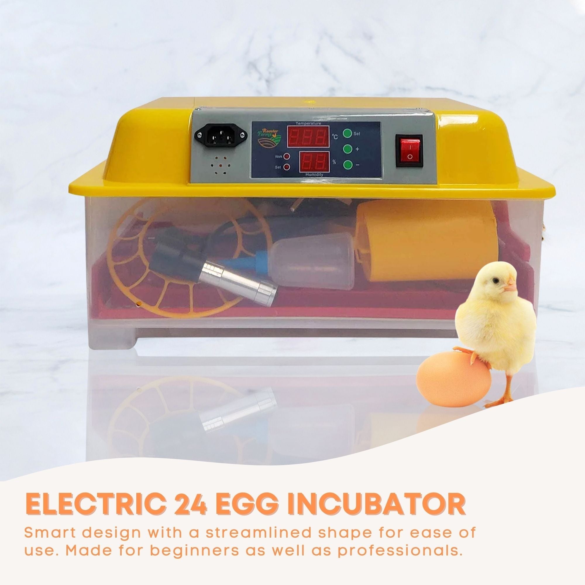 Automatic 24 Egg Incubator, LED Display, Accessories, RCM Compliant