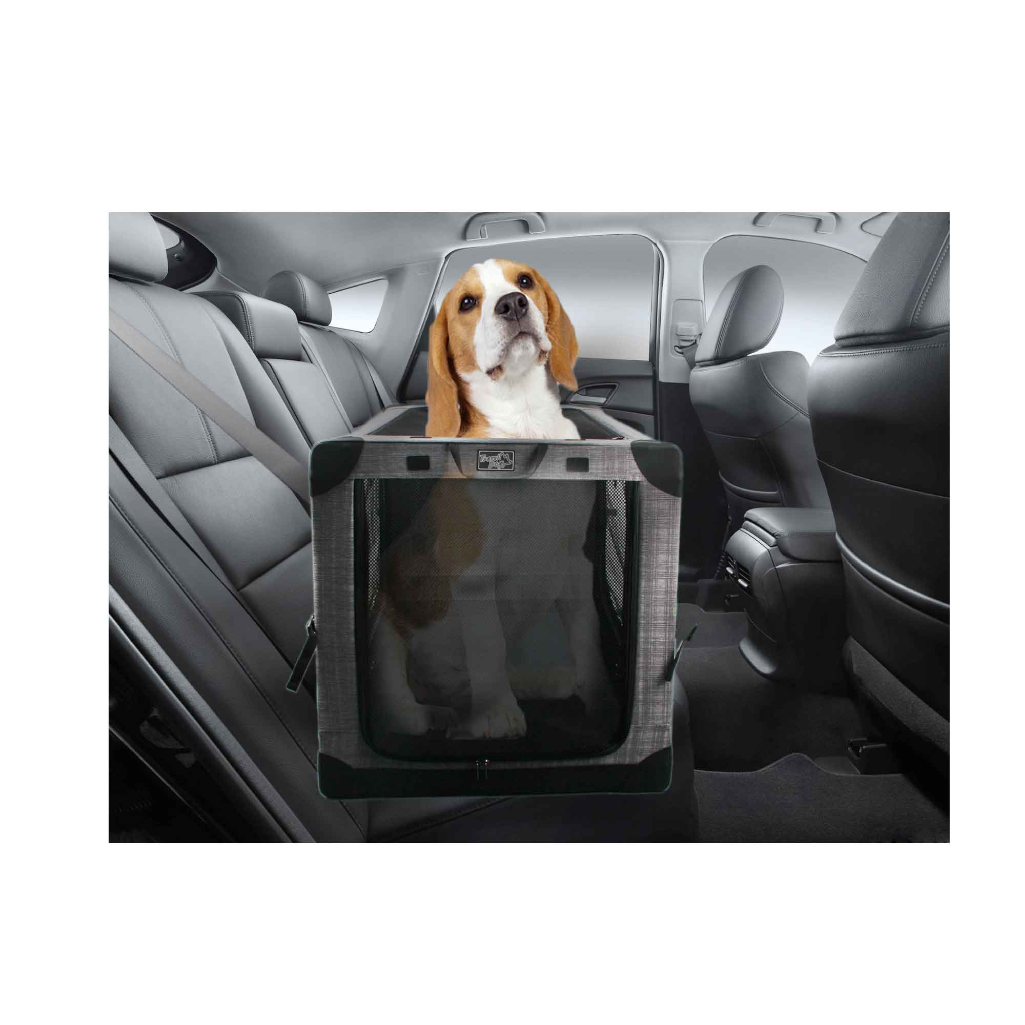 Waterproof XL Foldable Pet Travel Crate with Mesh Walls