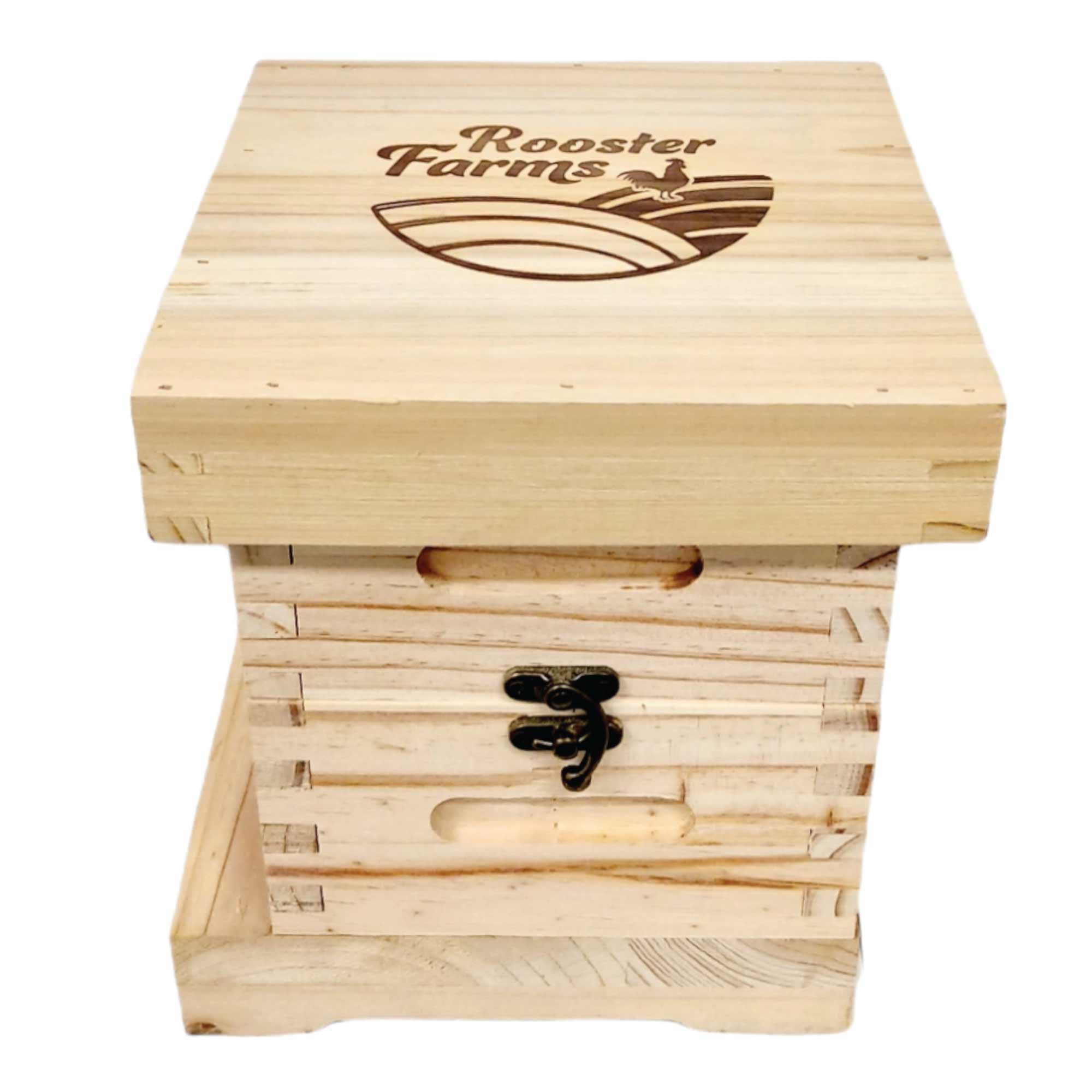 Quality 2 Tier Mini Beehive Box Timber Finish Storage