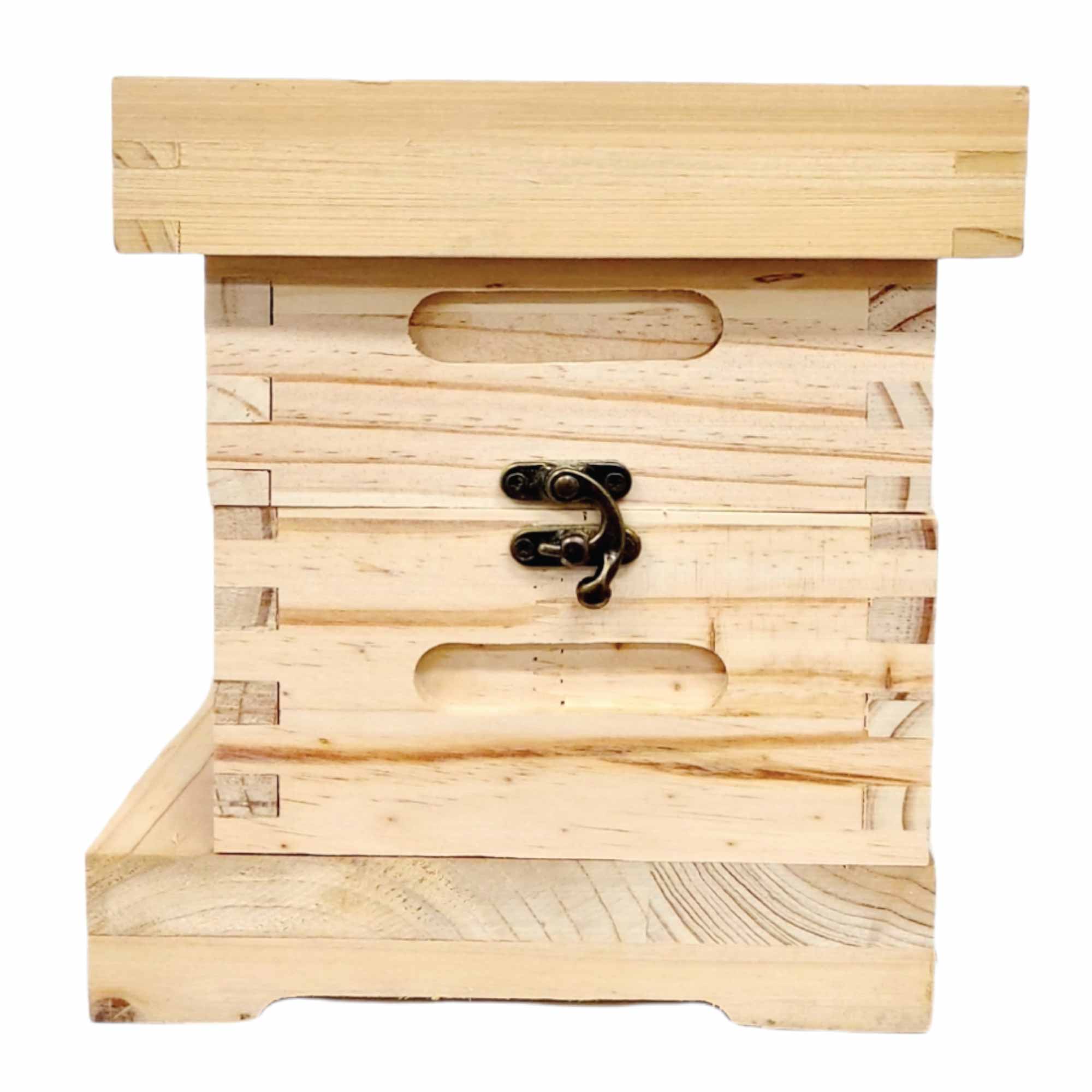 Quality 2 Tier Mini Beehive Box Timber Finish Storage