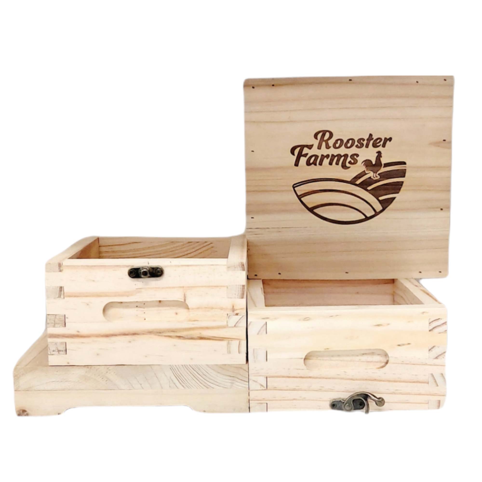 Quality 2 Tier Mini Beehive Box Timber Finish Storage