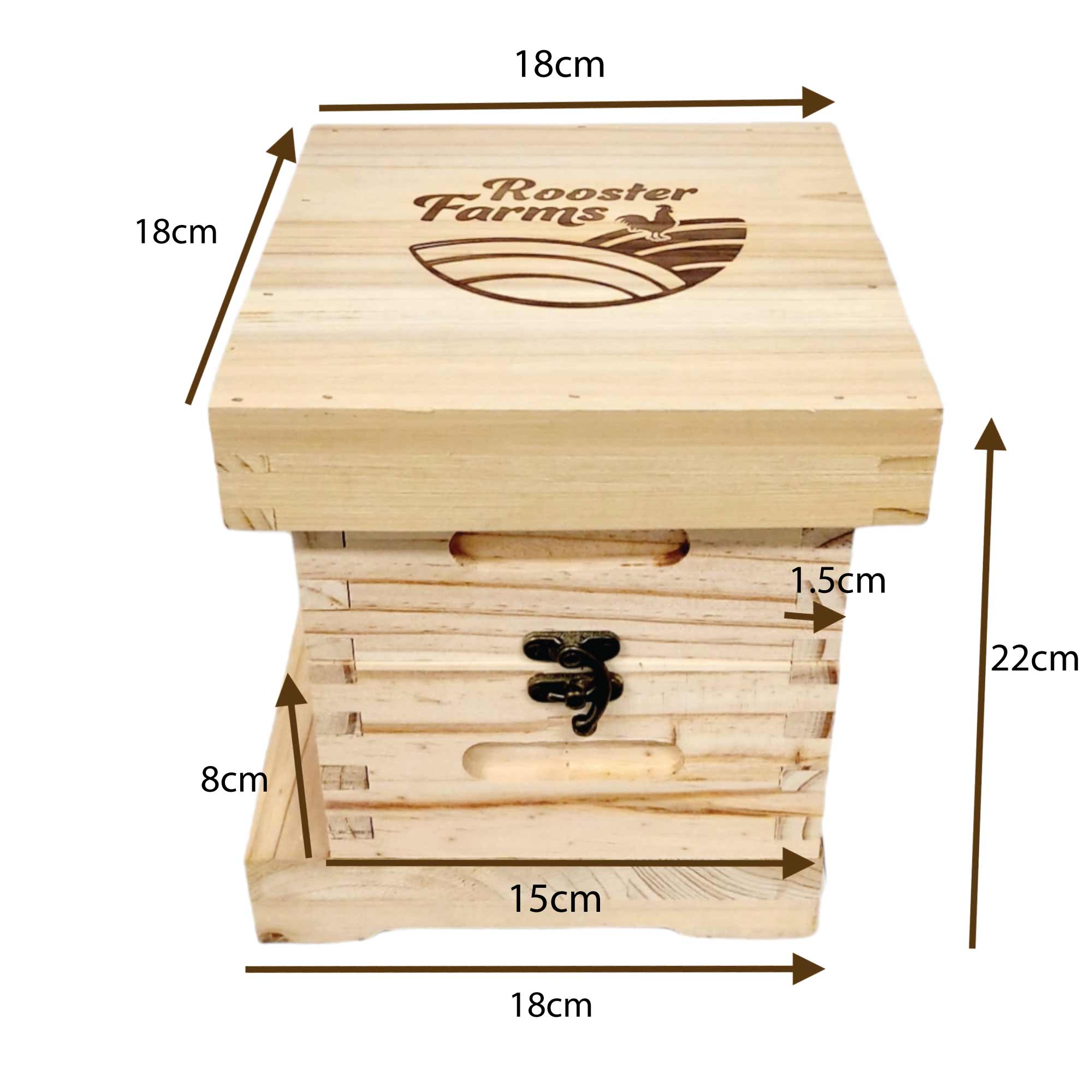 Quality 2 Tier Mini Beehive Box Timber Finish Storage