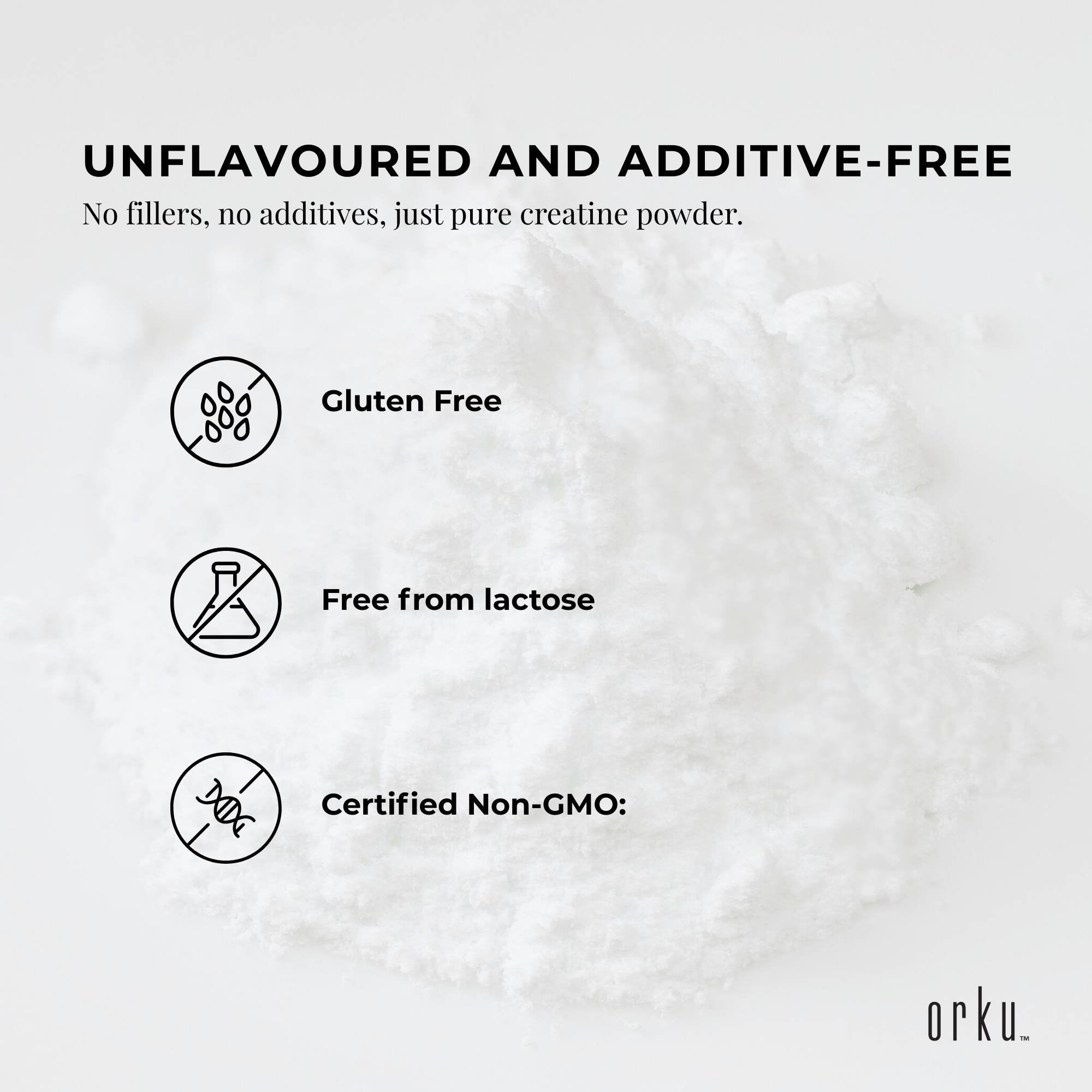 Orku 400g Creatine Monohydrate Powder – 200 Mesh Micronised | 99.9% Purity