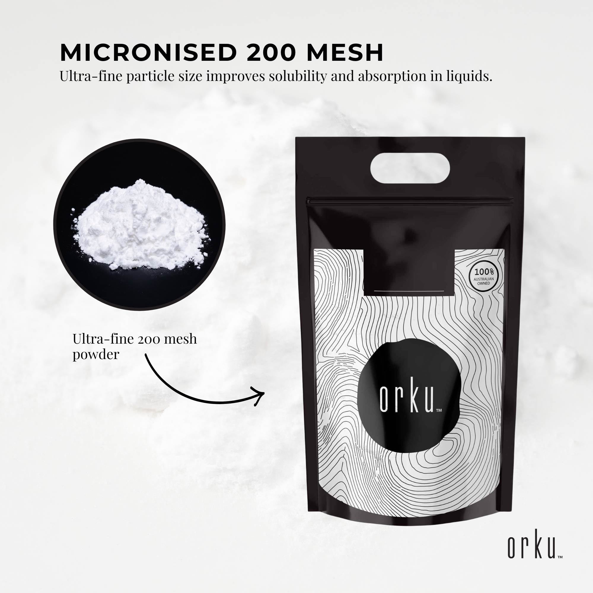 Orku 20Kg Creatine Monohydrate Powder – 200 Mesh Micronised | 99.9% Purity