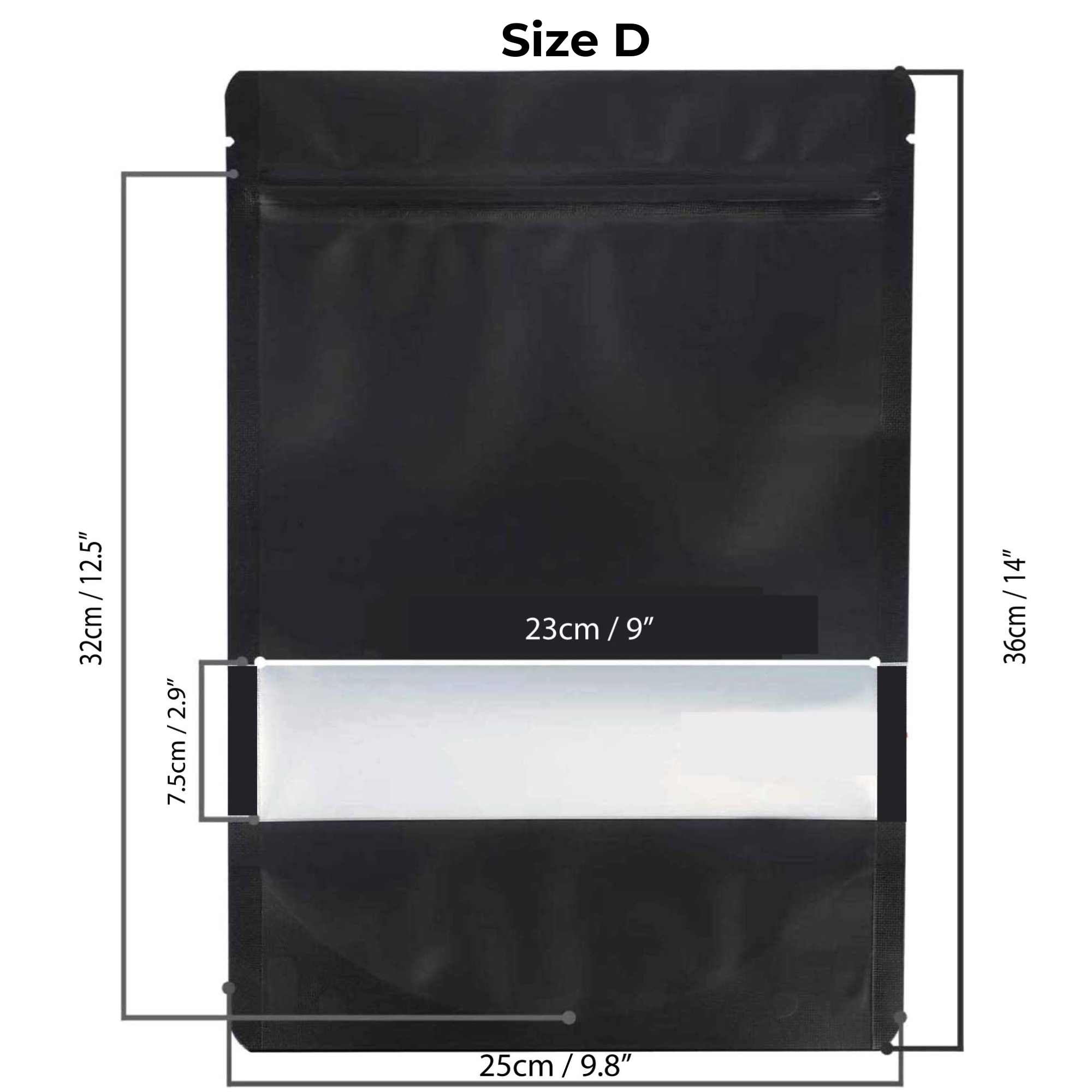 Matte Black Resealable Mylar Food Bags with Zip Seal - 100 Pack