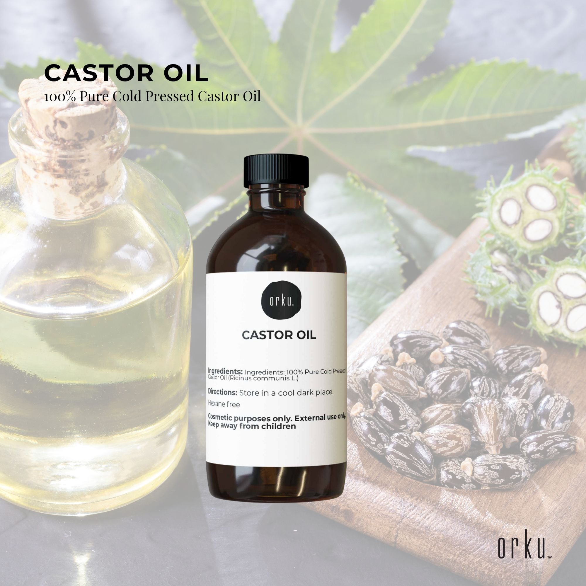 250ml Pure Hexane Free Cold Pressed Castor Oil for Skin & Hair