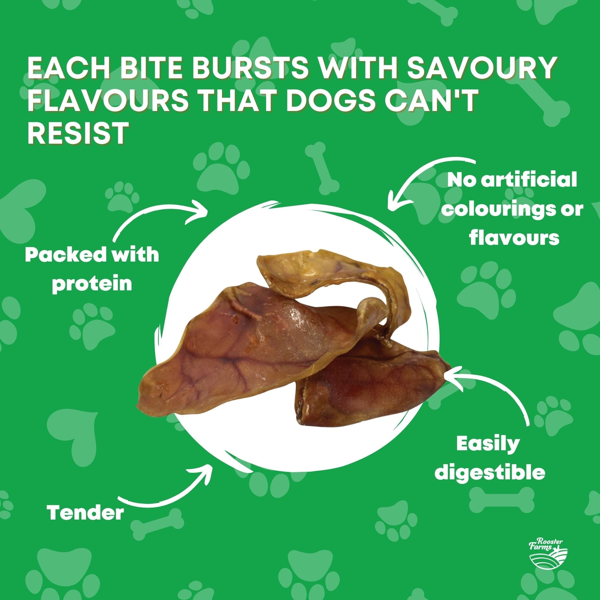 Dehydrated Large Pig Ears Dog Treats 10x - All Natural