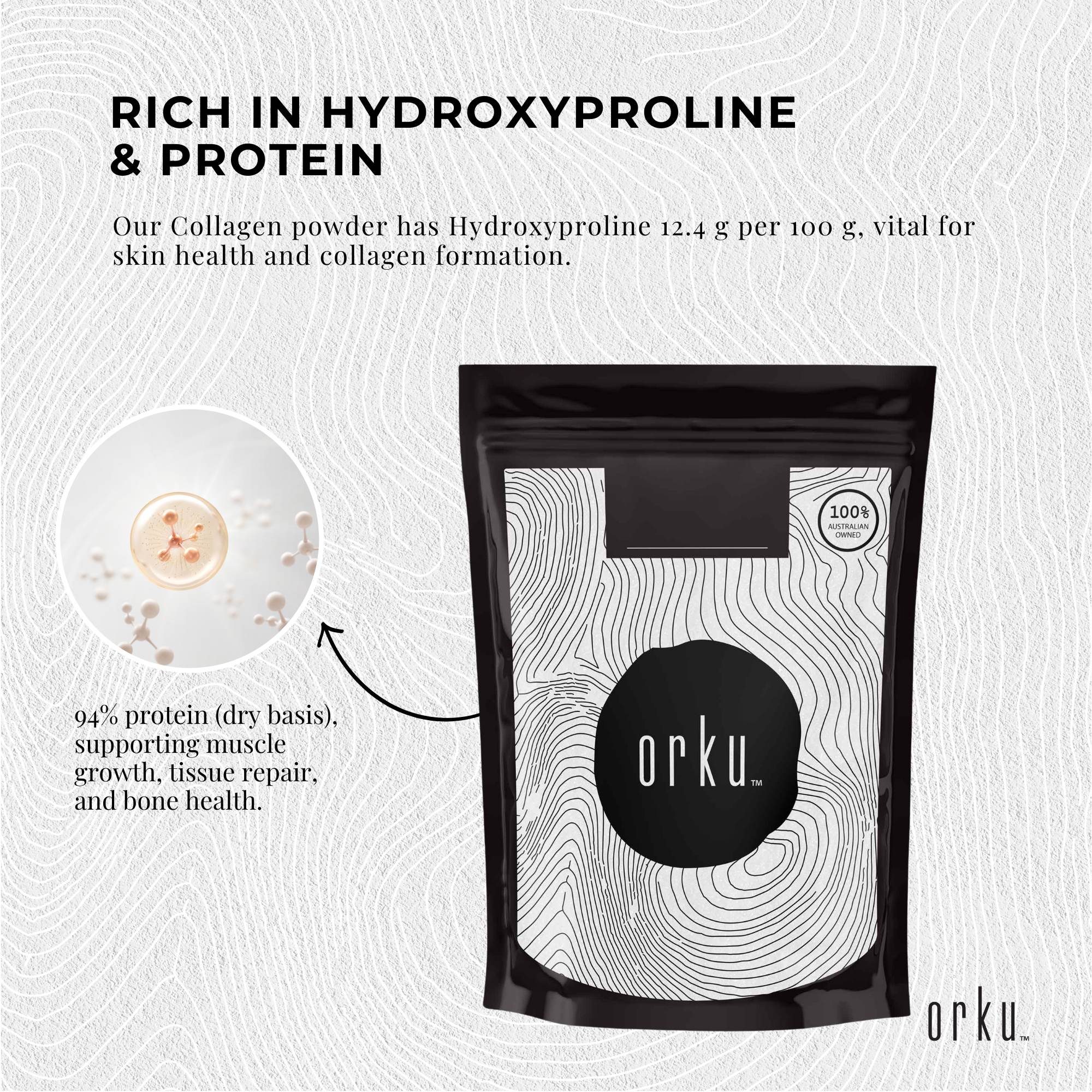 100g Collagen Powder - Bovine Hydrolysate Protein Peptide Supplement Unflavoured